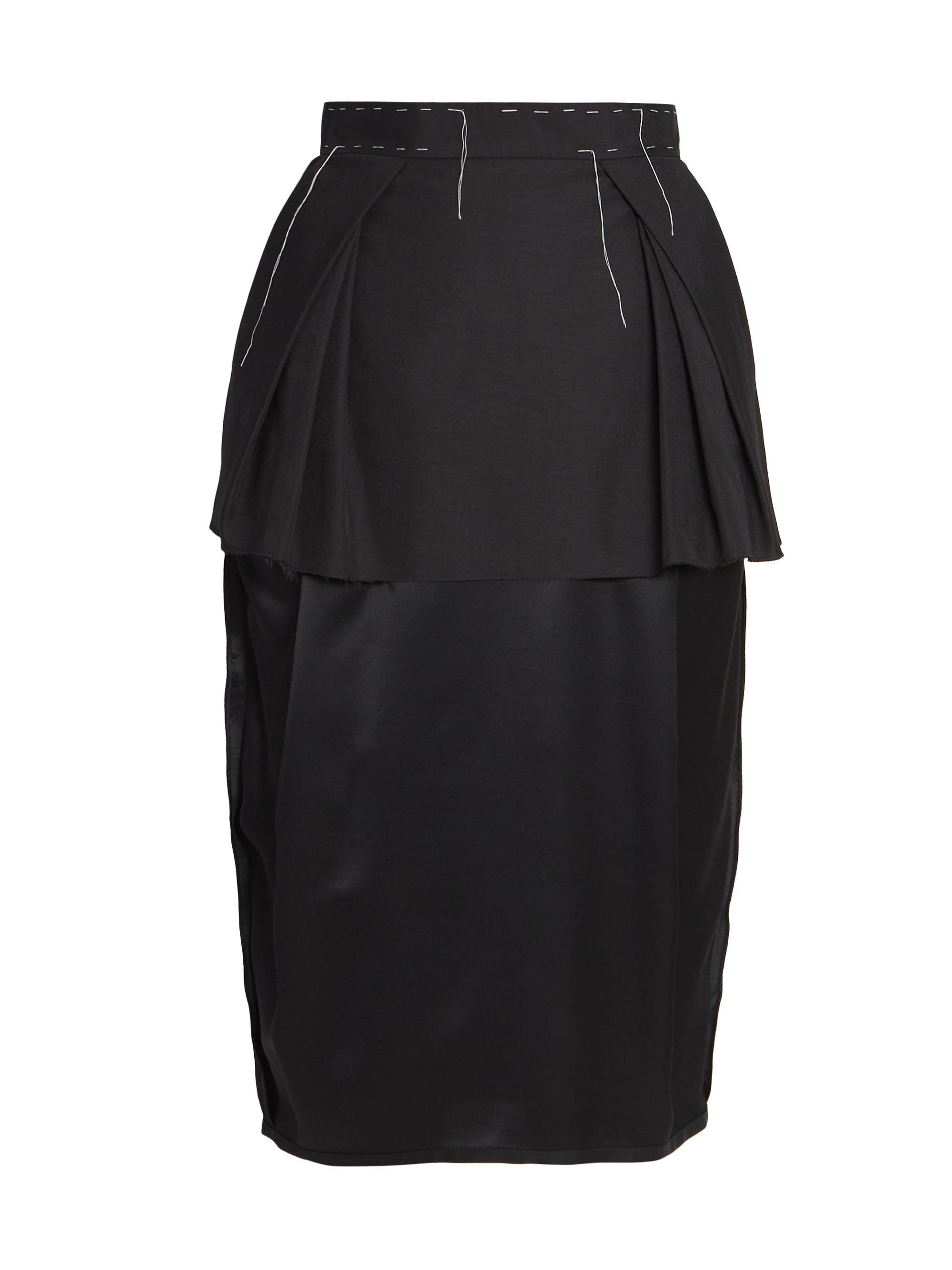 Maison Margiela Layered Mixed-Media Midi-Skirt | Saks Fifth Avenue