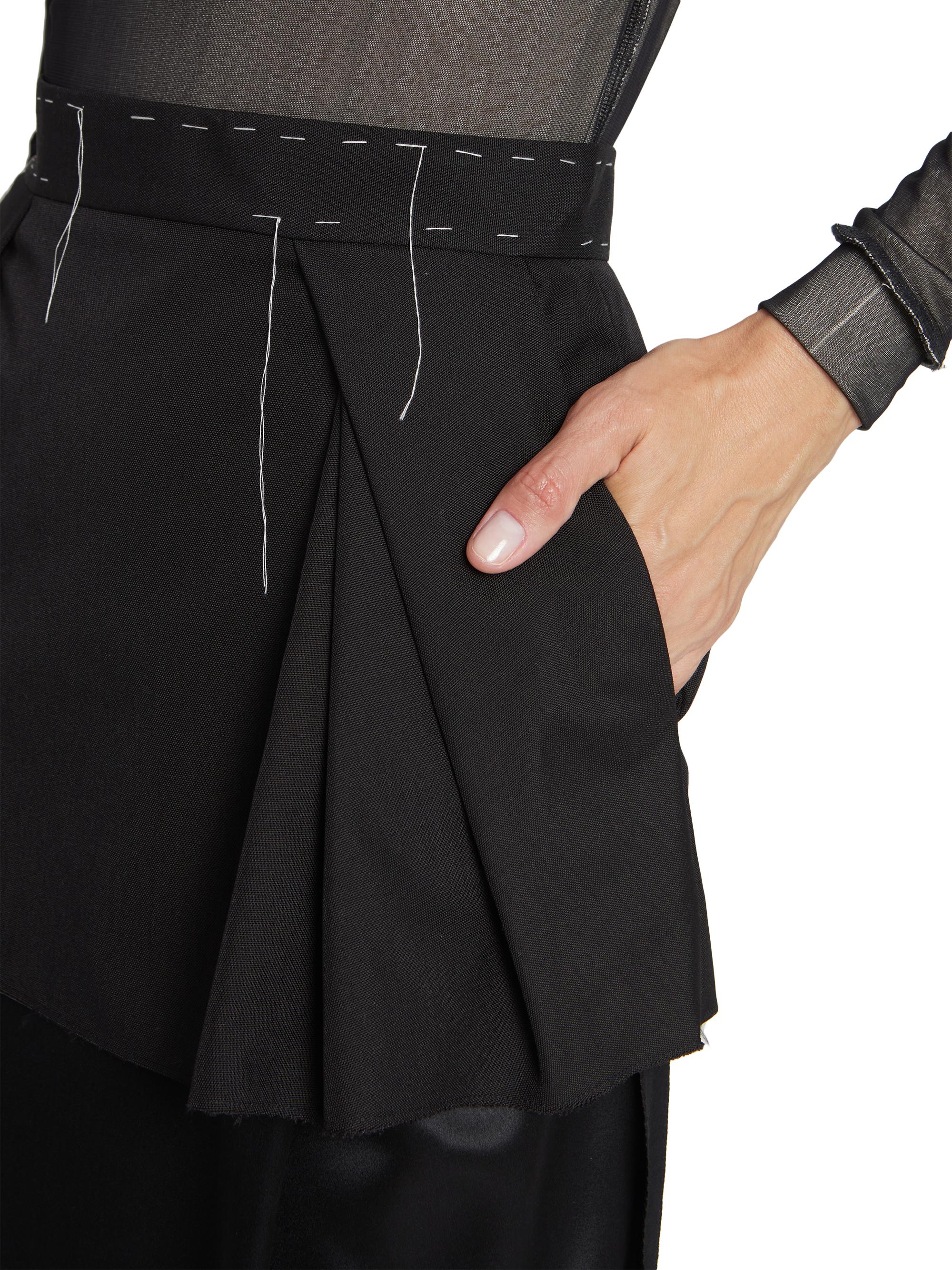 Maison Margiela Layered Mixed-Media Midi-Skirt | Saks Fifth