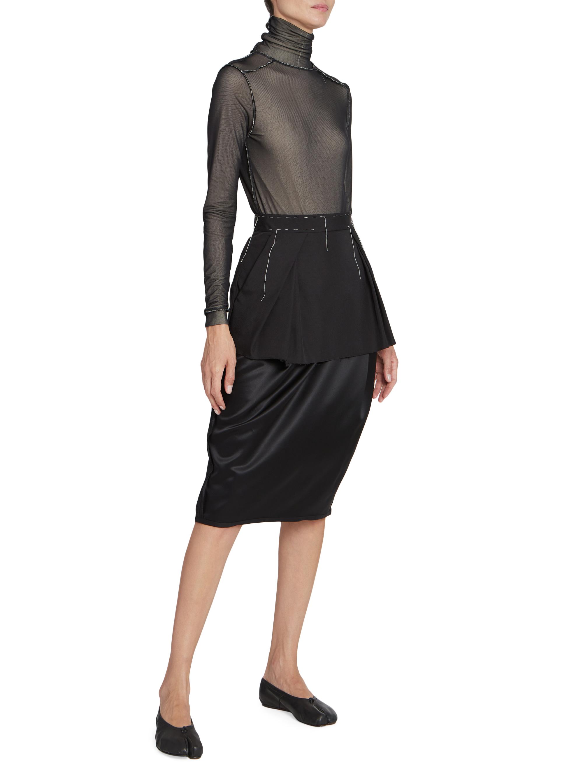 Maison Margiela Layered Mixed-Media Midi-Skirt | Saks Fifth Avenue