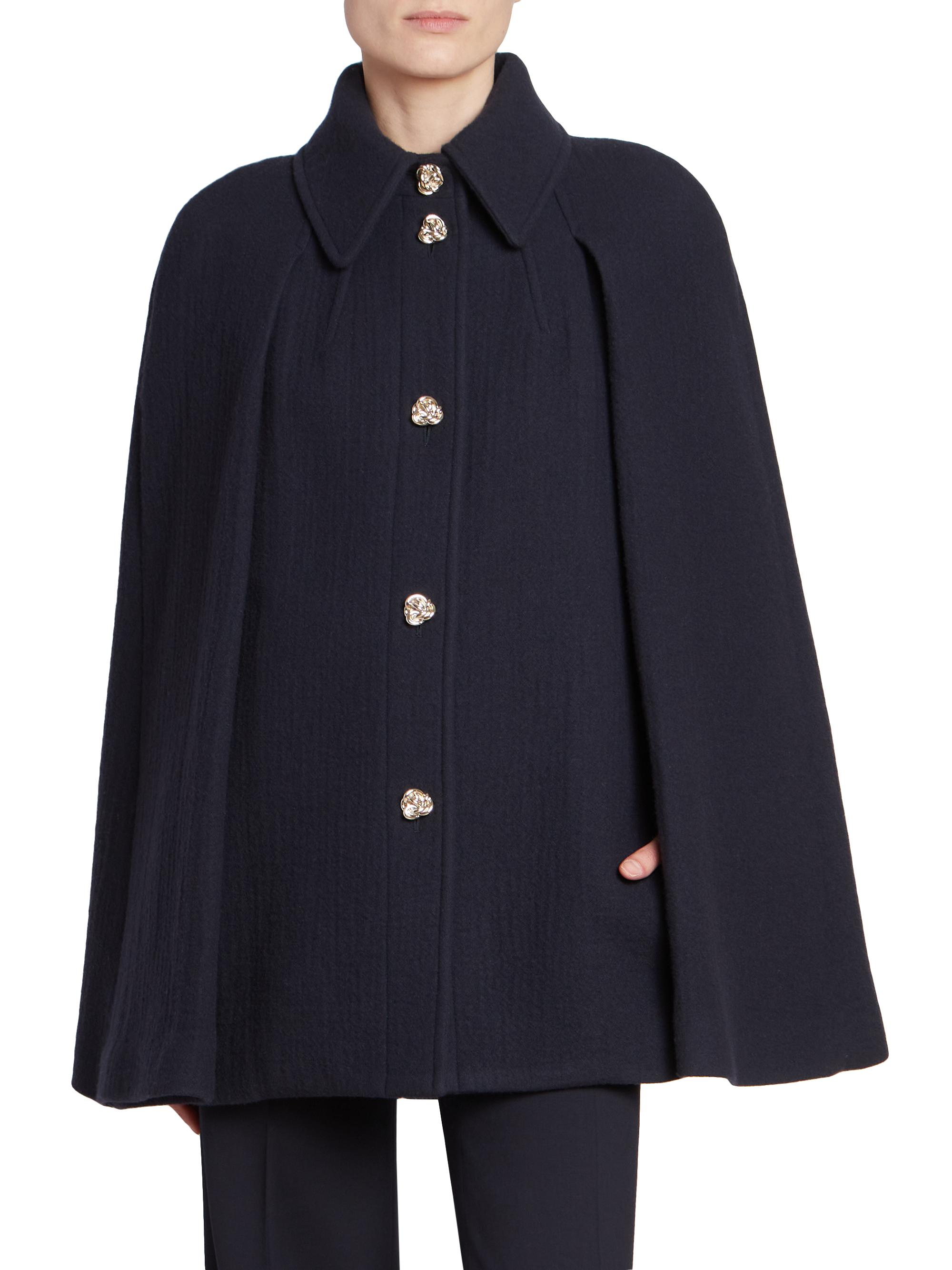 Chloé Wool Short Cape Coat | Saks Fifth Avenue