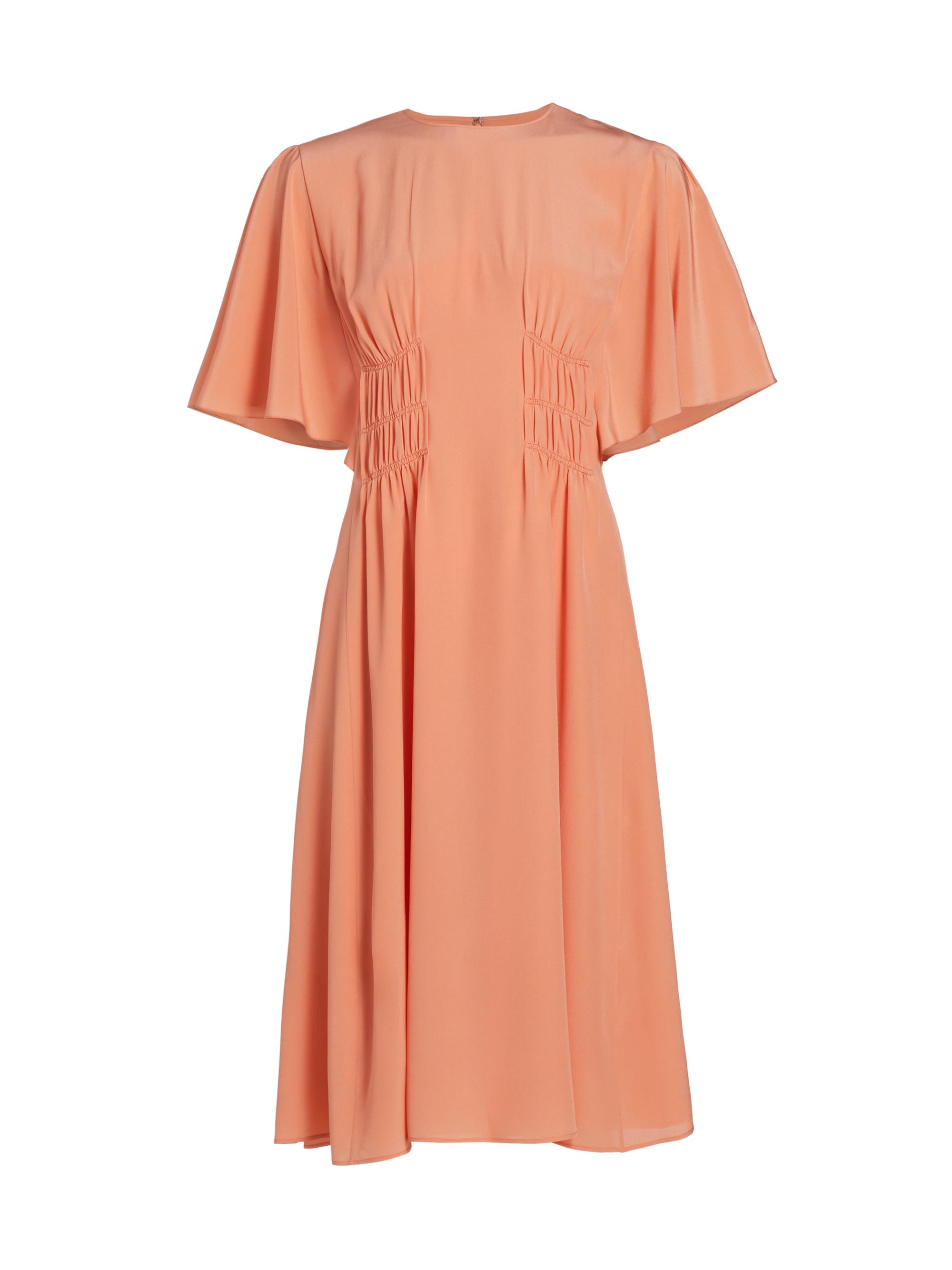 Chloé Women's Elasticized Silk Midi-Dress - Muted Clay