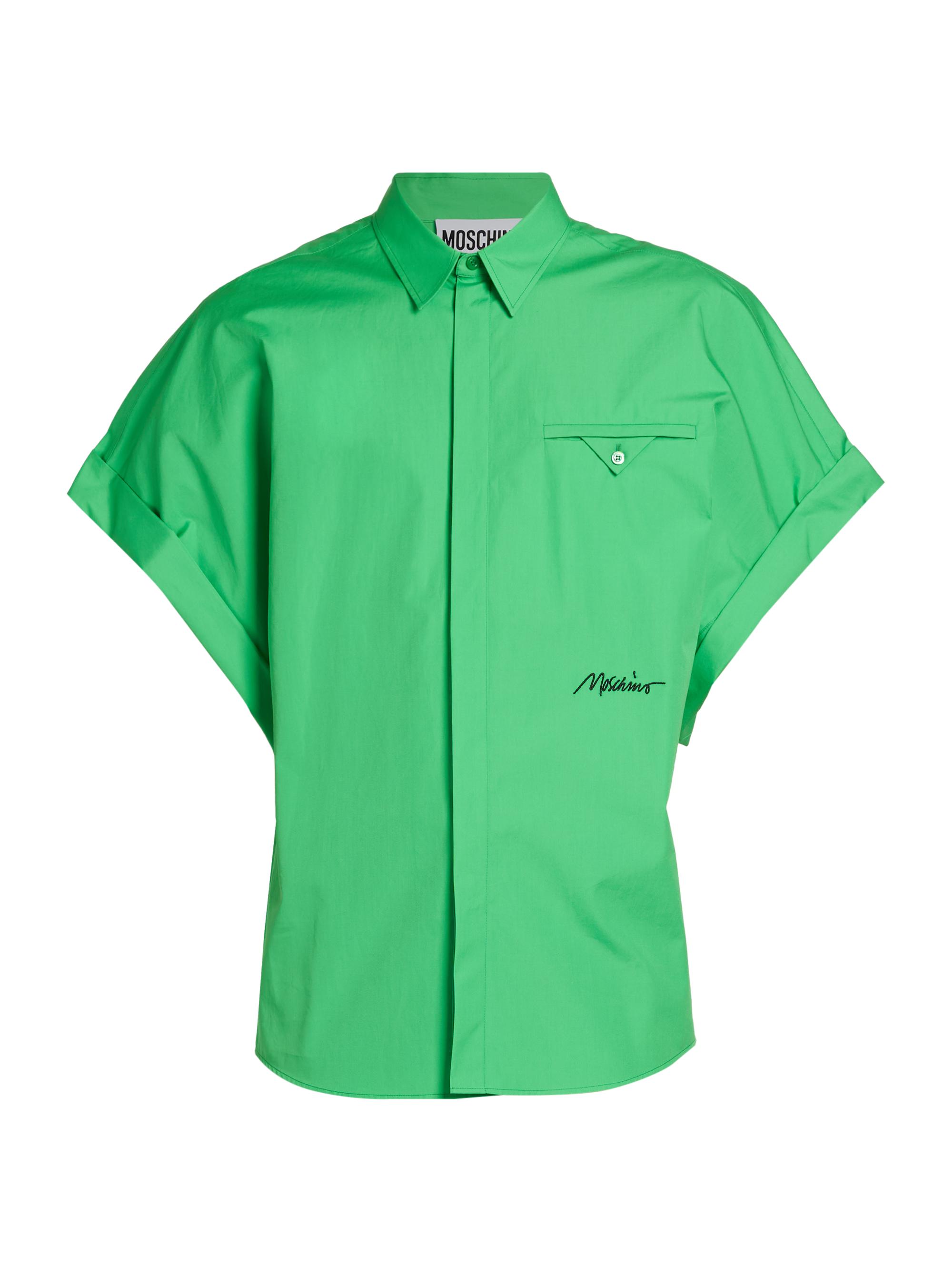 Moschino Men's Signature Logo Button-Front Shirt - Green