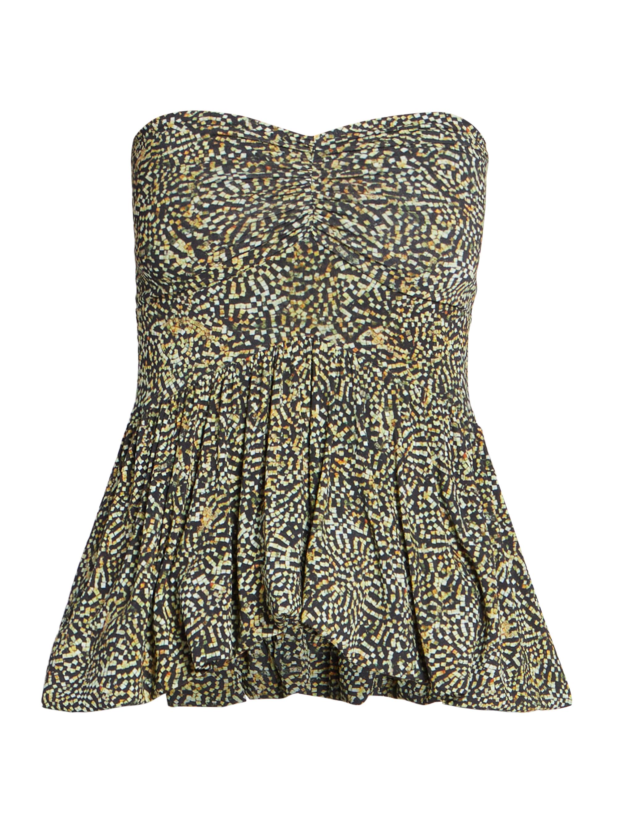 Isabel Marant Women's Ermina Abstract Tube Top - Black Yellow