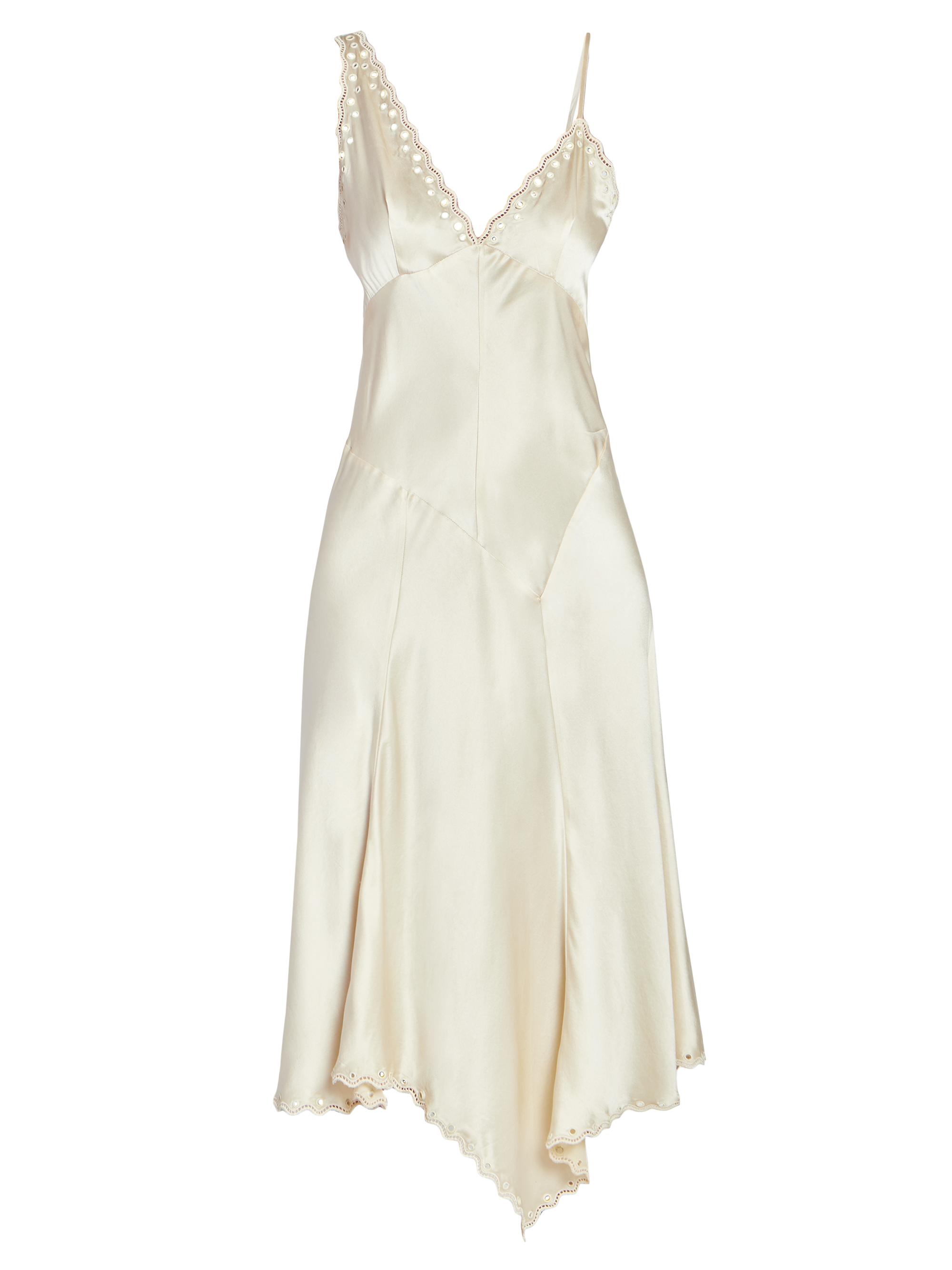 Isabel Marant Ayrich Silk Eylet Bias Slip Midi-Dress | Saks Fifth
