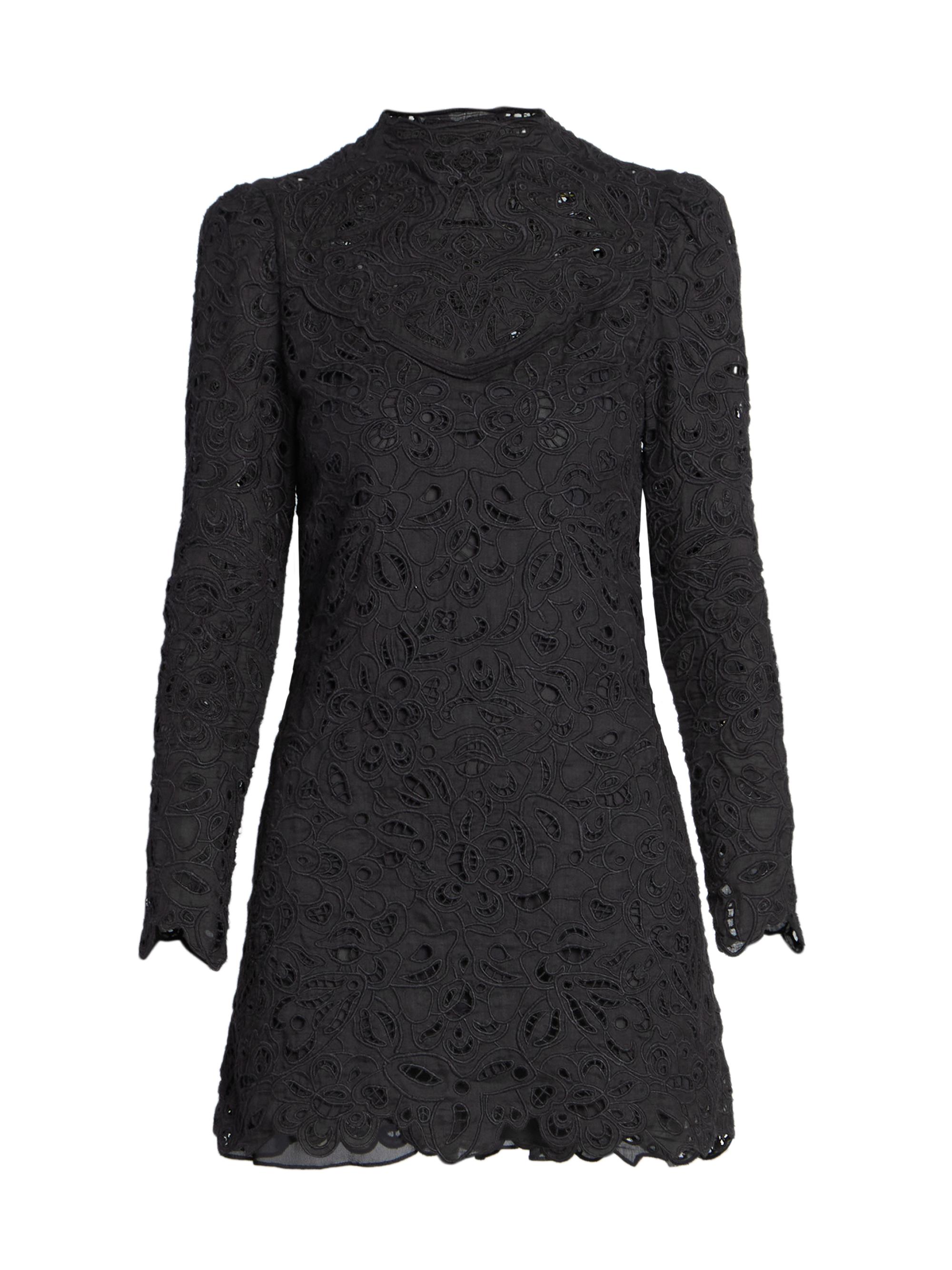 Isabel Marant Women's Daphne Embroidered Minidress - Black