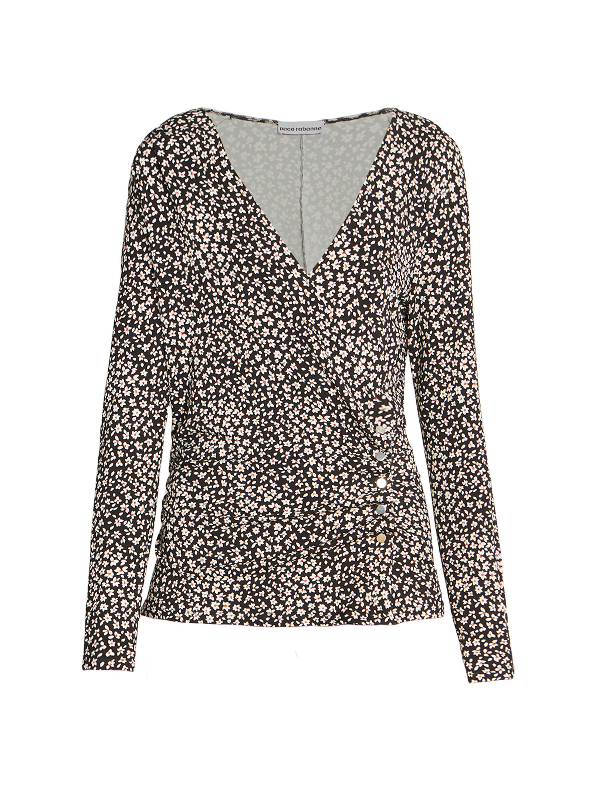 Rabanne Women's Ditsy Daisy V-Neck Blouse - Paquerette