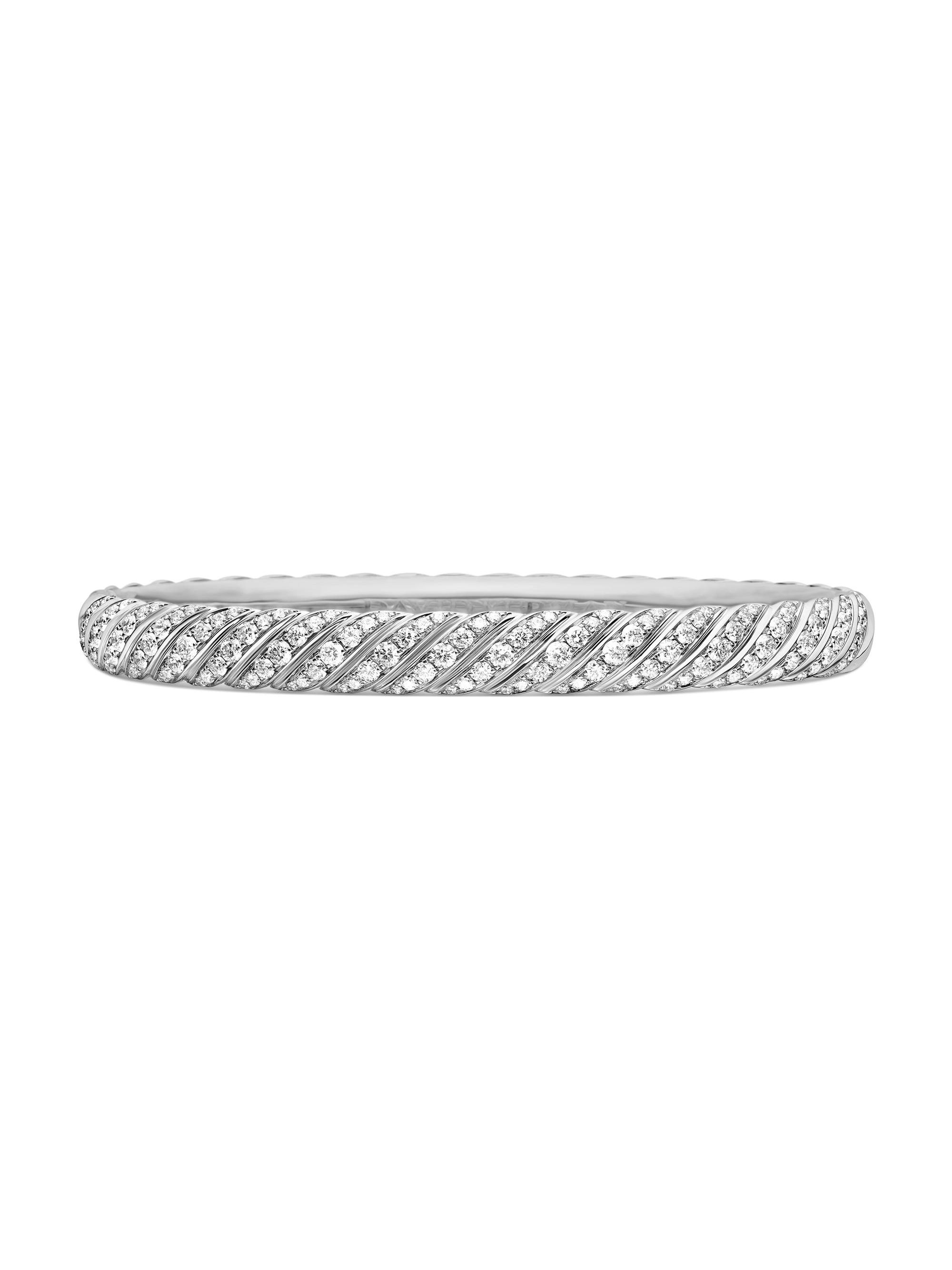 David Yurman Women's Sculpted Cable Bangle Bracelet In 18K White Gold - White Gold
