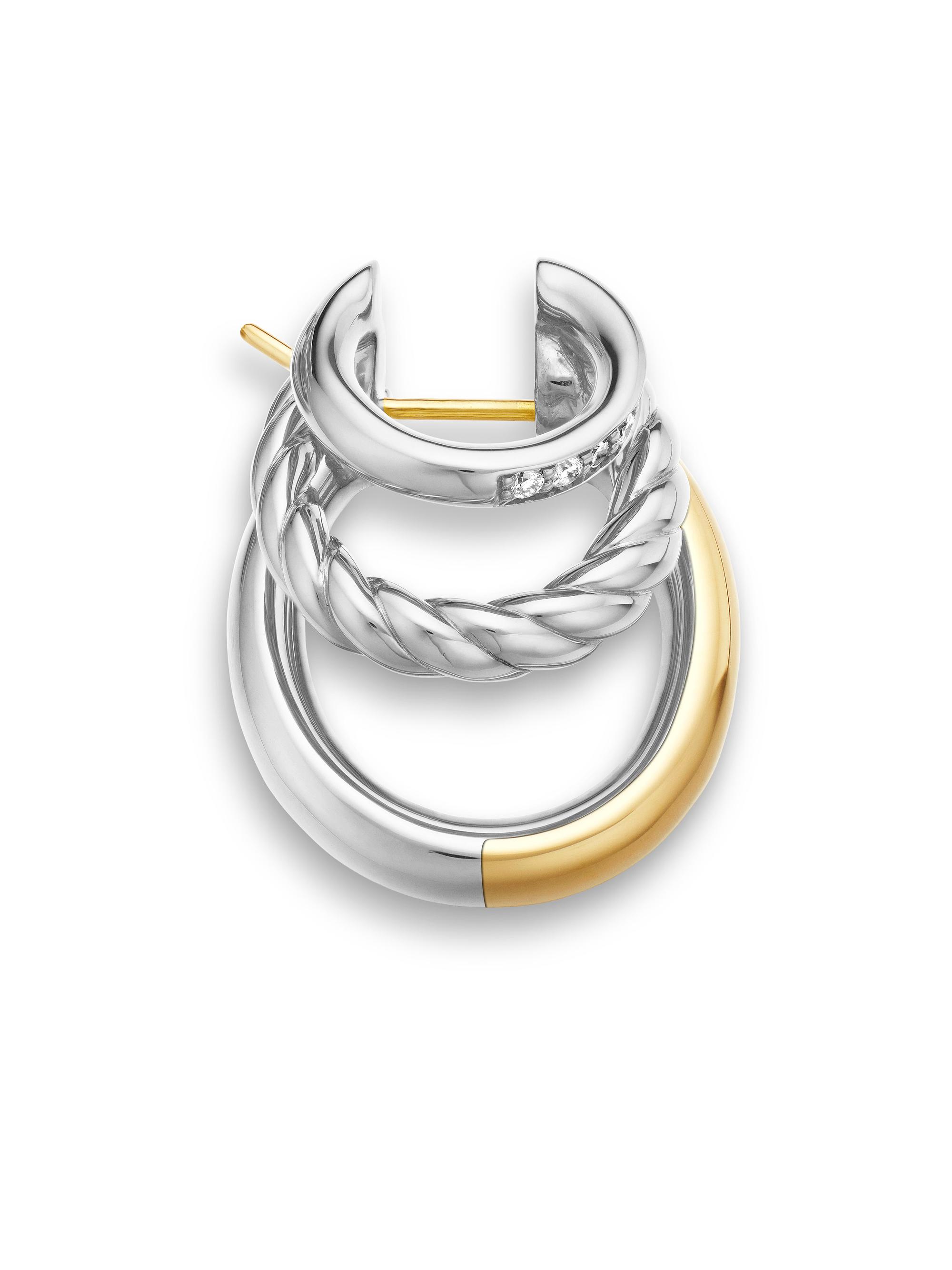 David Yurman DY Mercer Multi Hoop Earrings In Sterling Silver