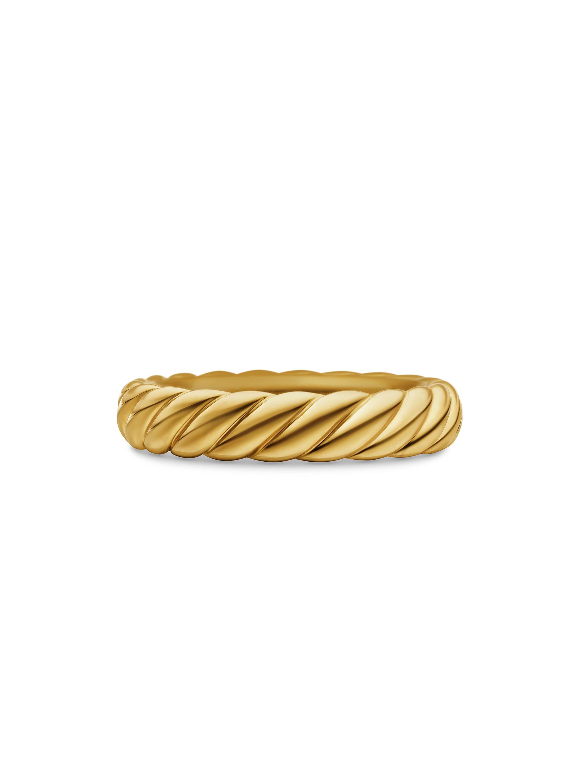 David Yurman Women's Sculpted Cable Band Ring In 18K Yellow Gold - Gold