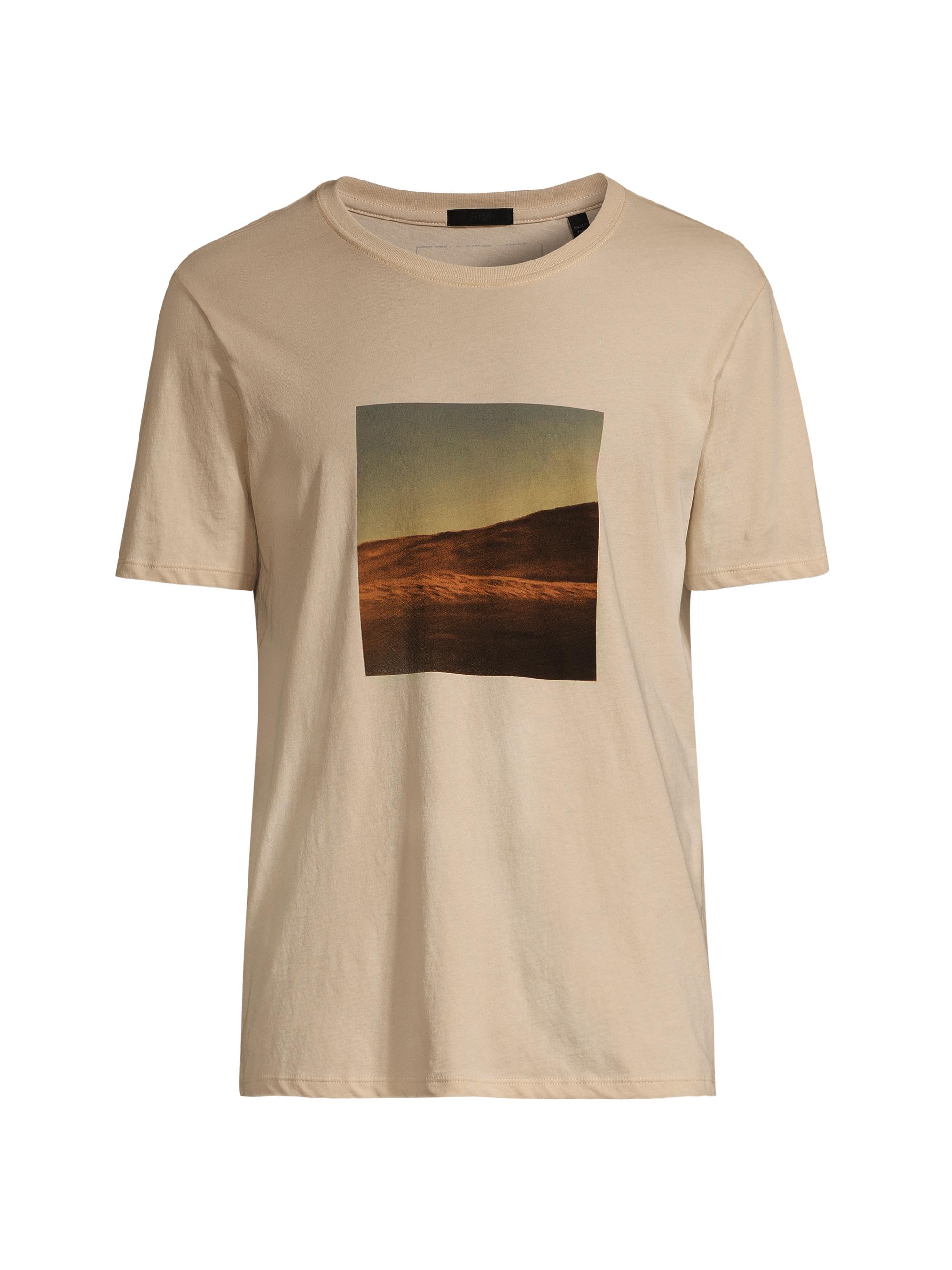 ATM Anthony Thomas Melillo Men's Desert Photoreal Crewneck T-Shirt - Natural Beige