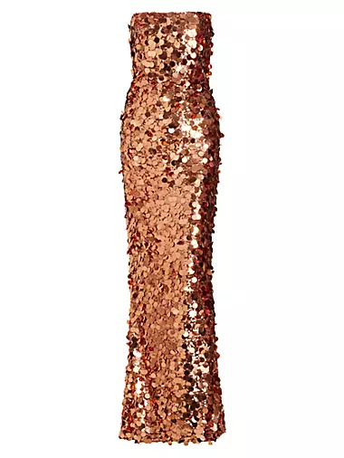 Farah Strapless Sequined Gown