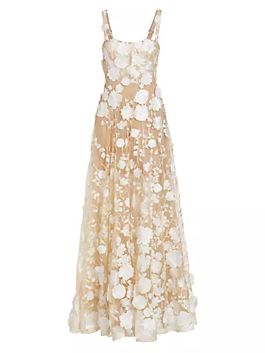 Jasmine Embroidered Floral Gown