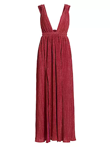 Allure Shimmering Pleated Maxi Dress