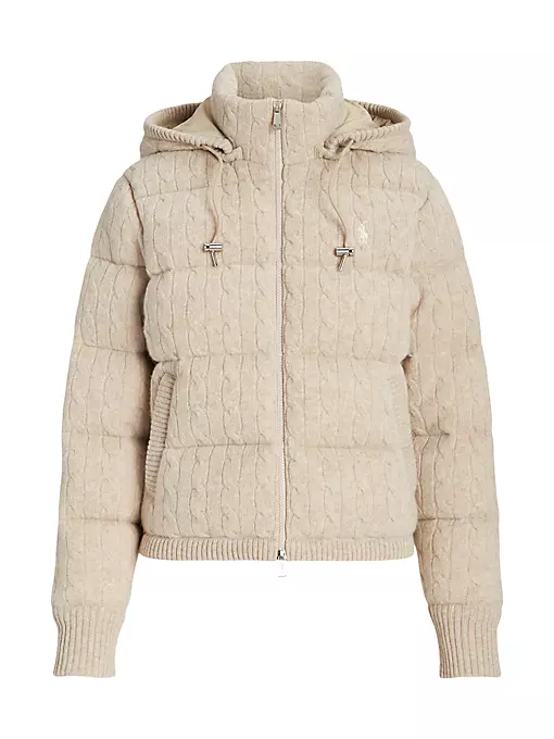 Polo Ralph Lauren - Cable-Knit Wool & Cashmere Down Jacket