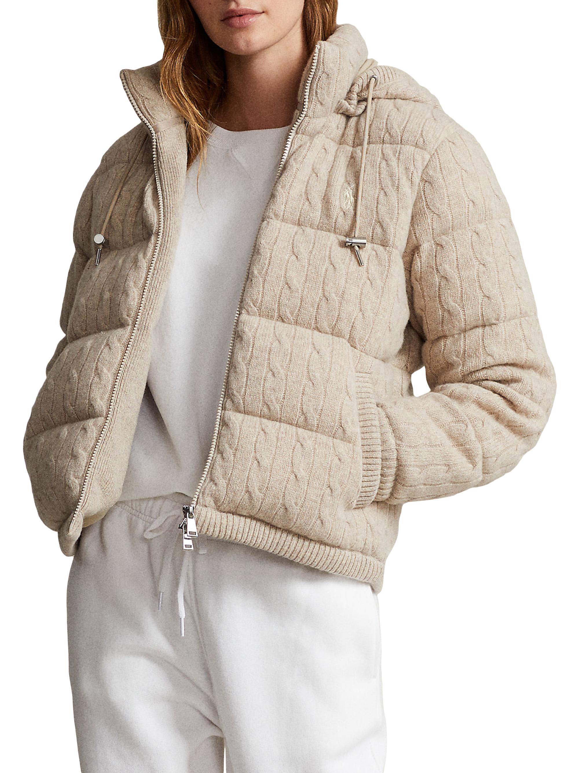 Polo Ralph Lauren Cable-Knit Wool & Cashmere Down Jacket | Saks