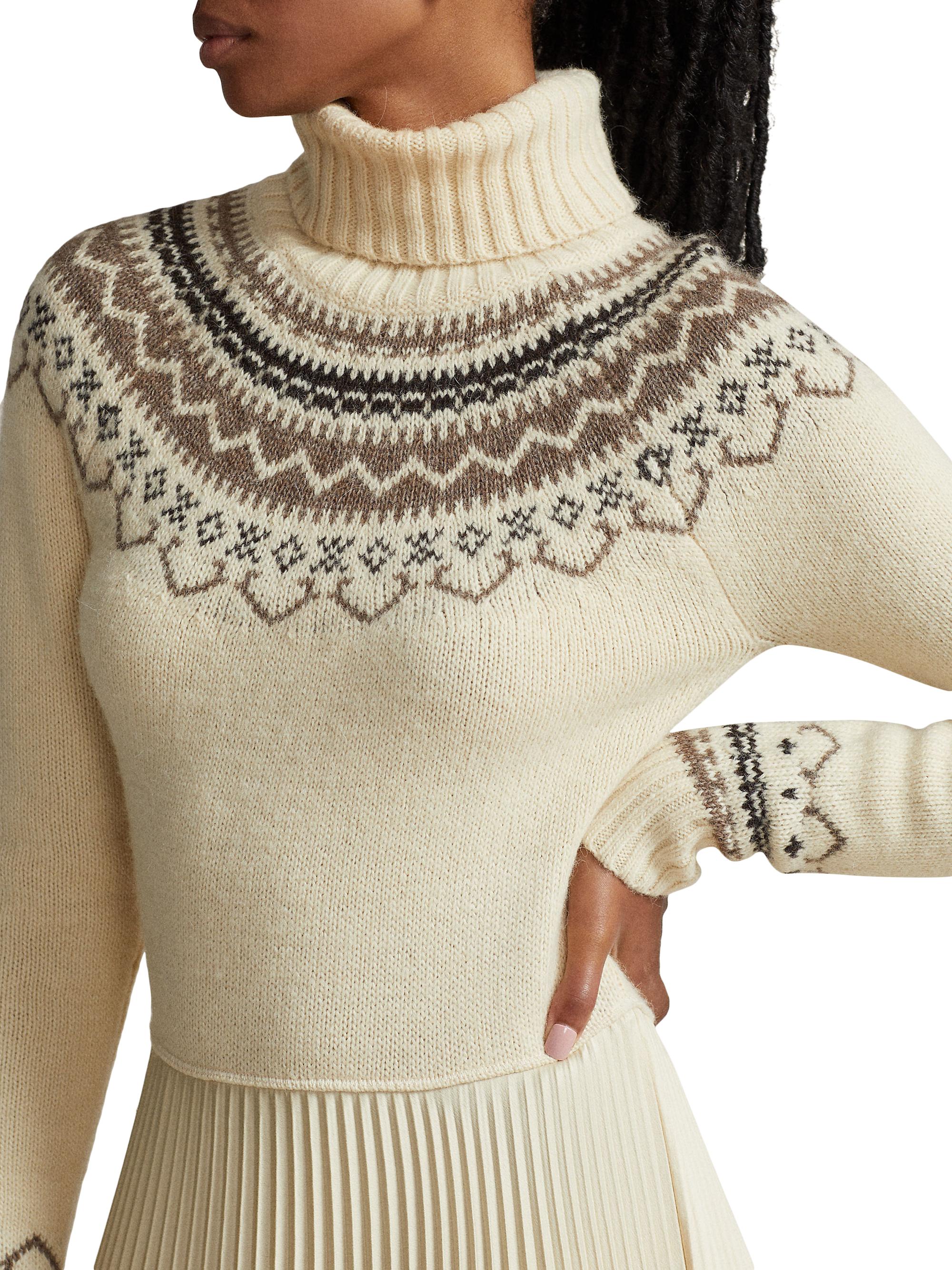 Polo Ralph Lauren Fair-Isle Sweater Pleated Midi Dress | Saks Fifth Avenue