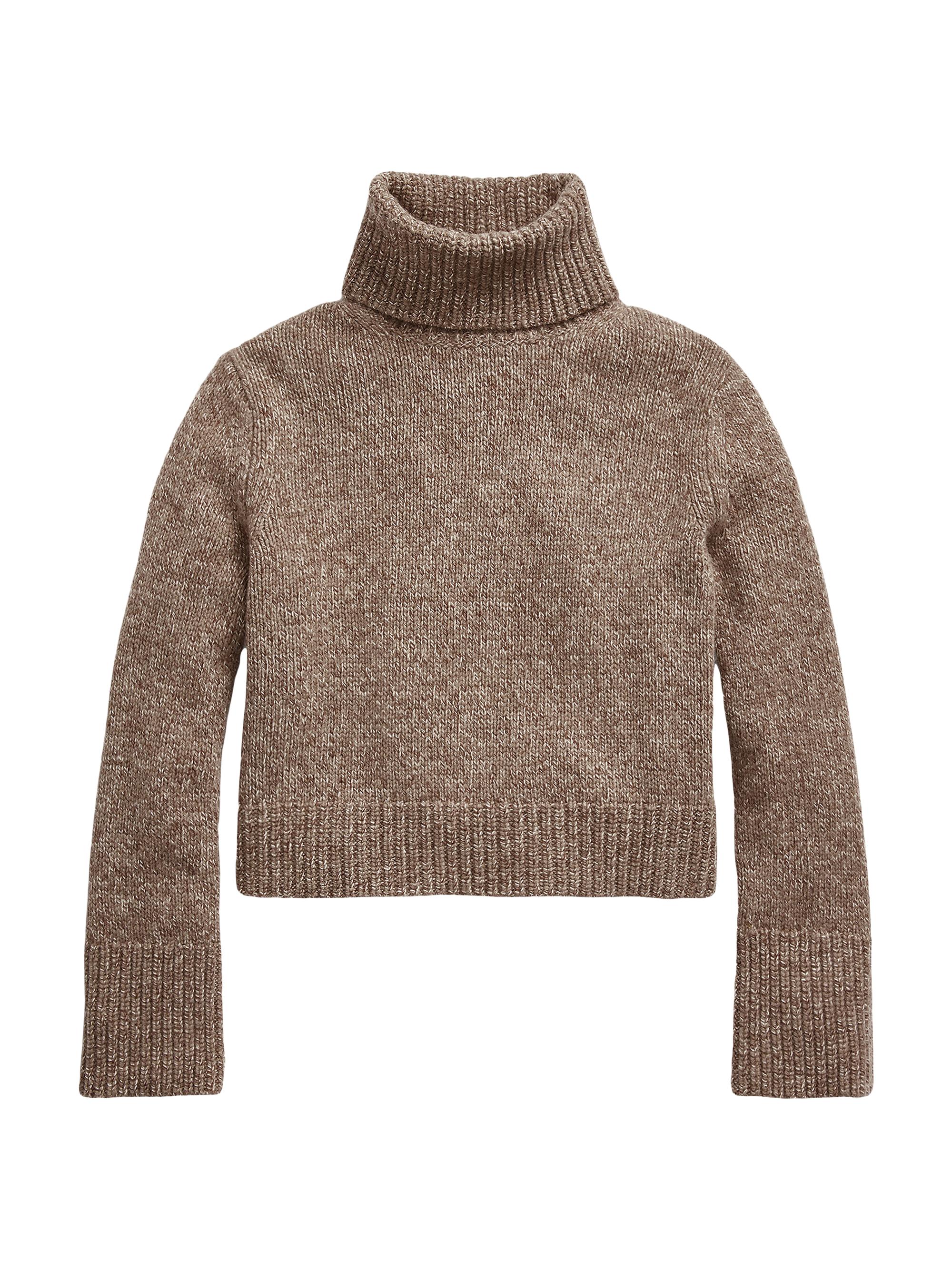 Polo Ralph Lauren Women's Wool & Cashmere Turtleneck Sweater - Brown Marle
