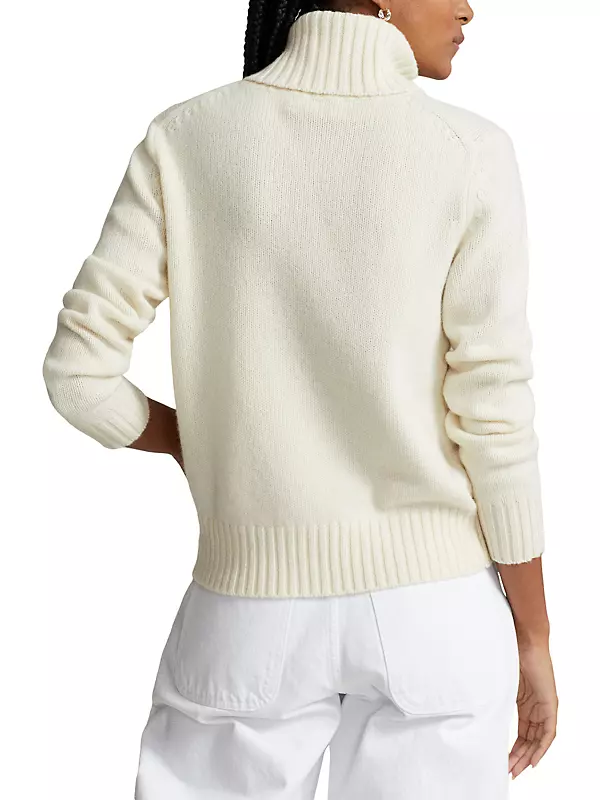 Ralph Lauren Women's Wool Turtleneck Sweater - Size XL in Cream