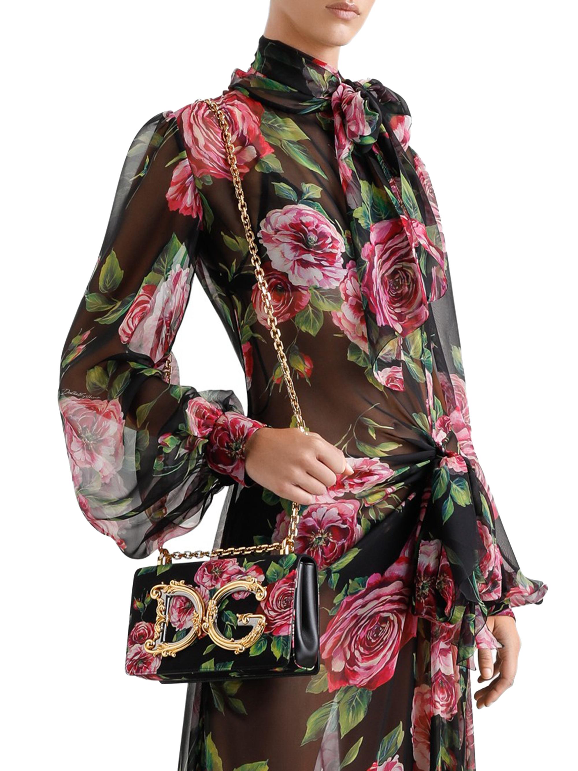 Dolce&Gabbana DG Girls Floral Satin Shoulder Bag | Saks Fifth Avenue