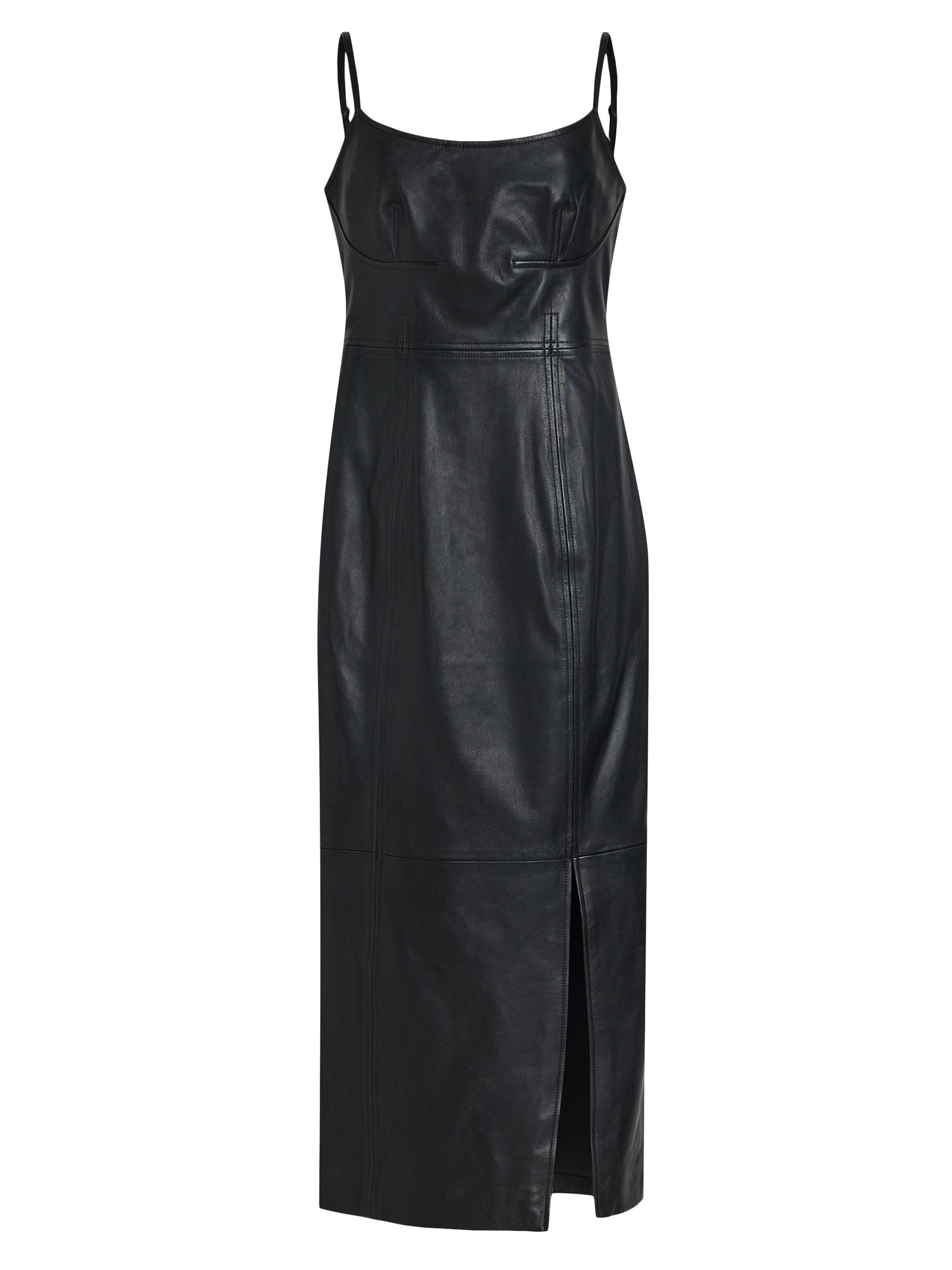 AllSaints Norlene Leather Midi-Dress | Saks Fifth Avenue
