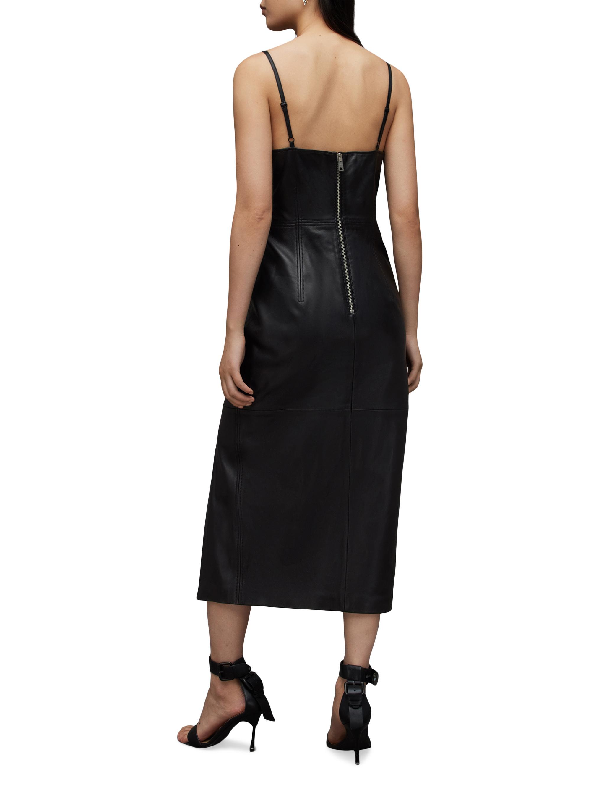 AllSaints Norlene Leather Midi-Dress | Saks Fifth Avenue