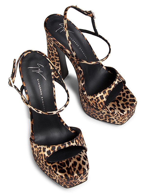 Shop Giuseppe Zanotti Destino 140MM Leopard Satin Platform Shop Giuseppe Zanotti Destino 140MM Leopard Satin Platform