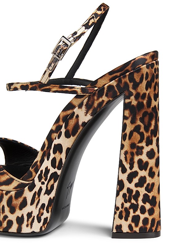 Shop Giuseppe Zanotti Destino 140MM Leopard Satin Platform Shop Giuseppe Zanotti Destino 140MM Leopard Satin Platform