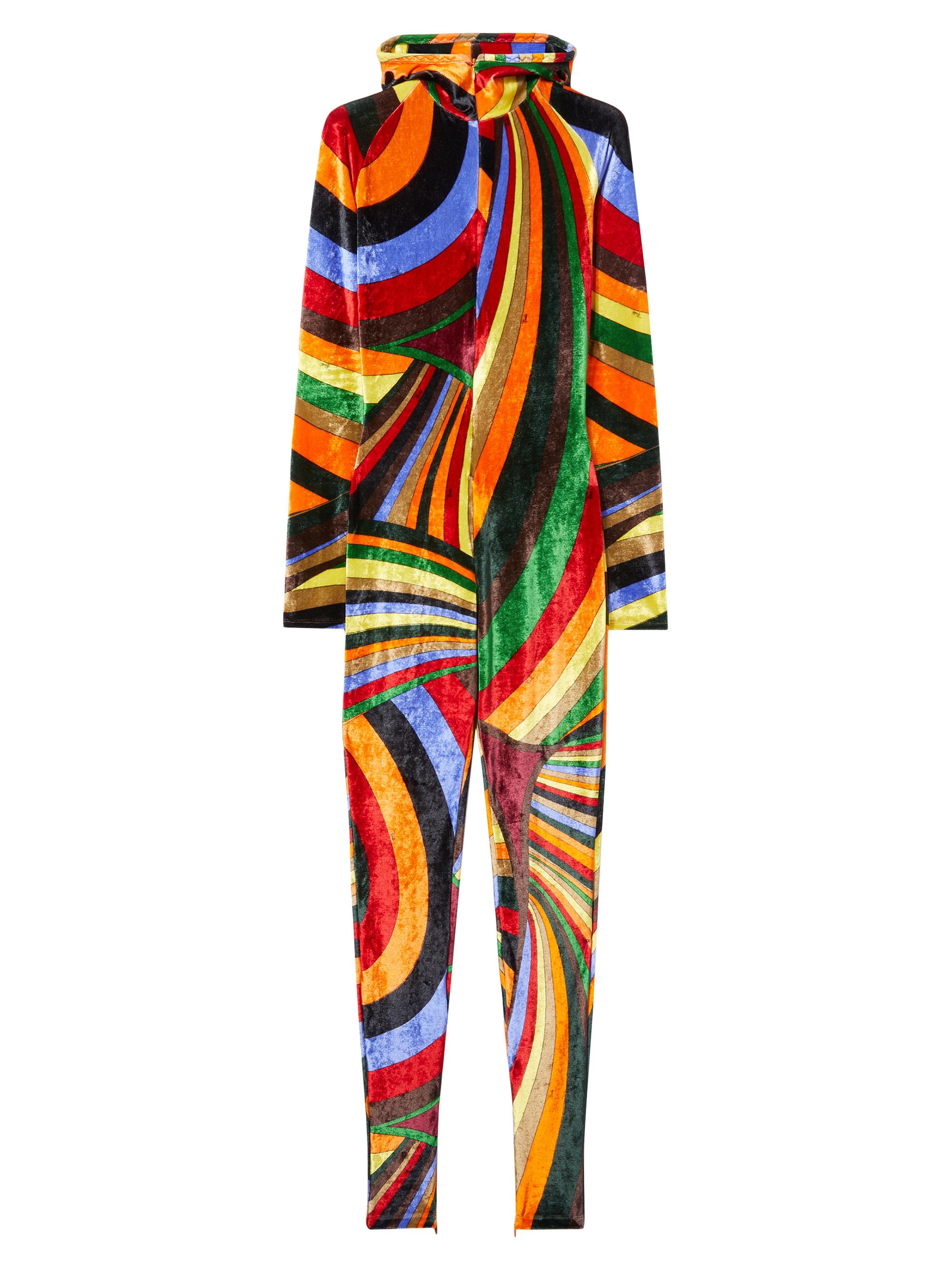 Pucci Women's Printed Hooded Velvet Catsuit - Arancio Verde