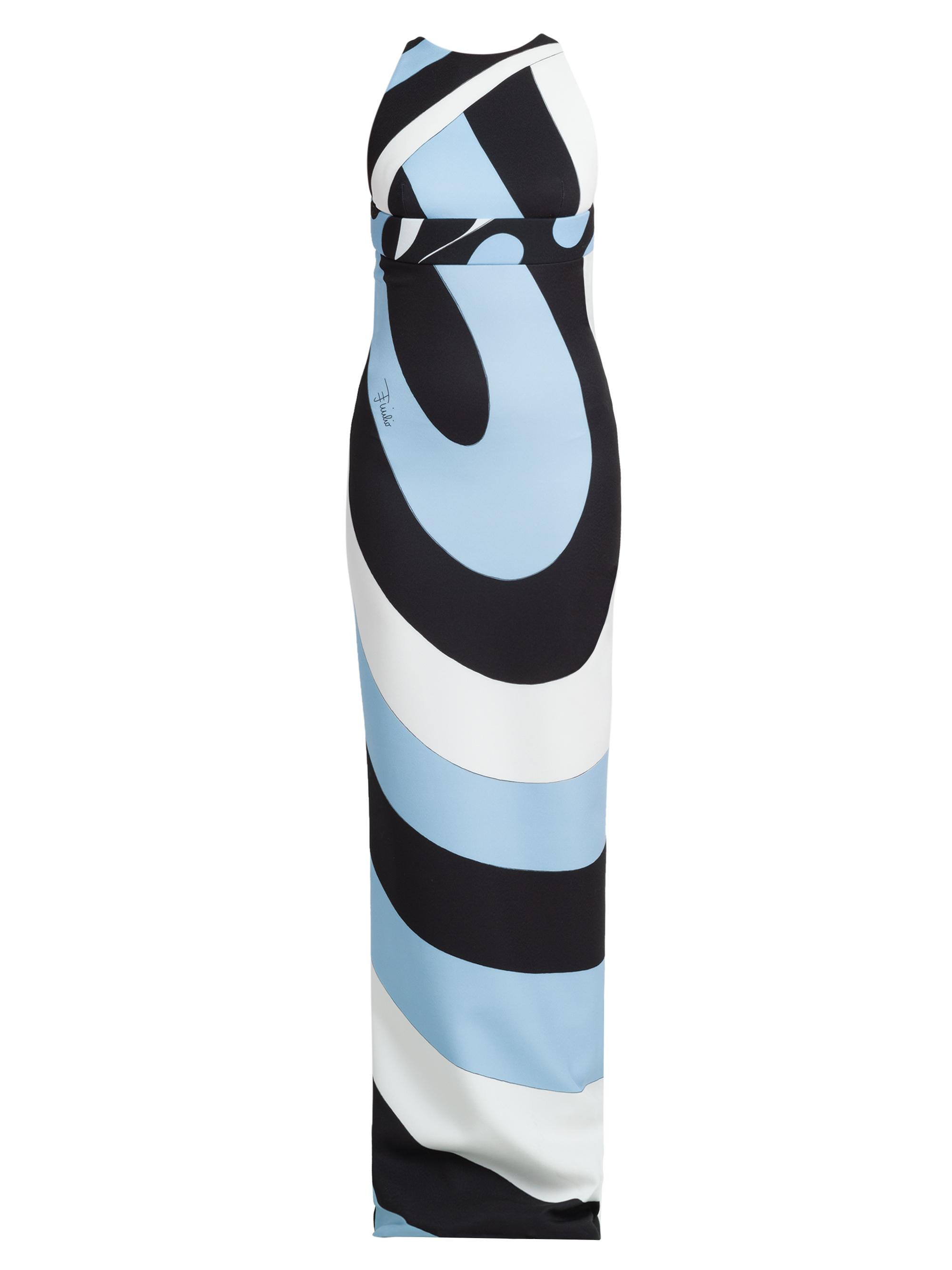 Pucci Women's Printed Open-Back Gown - Nero Azzurro