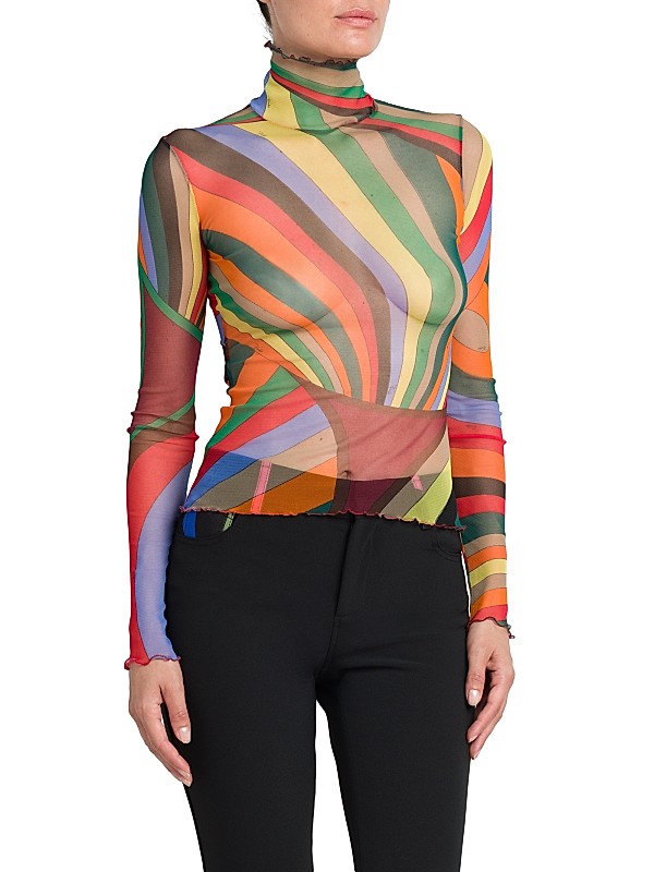 Shop Pucci Semi-Sheer Turtleneck Top | Saks Fifth Avenue Shop Pucci Semi-Sheer Turtleneck Top | Saks Fifth Avenue