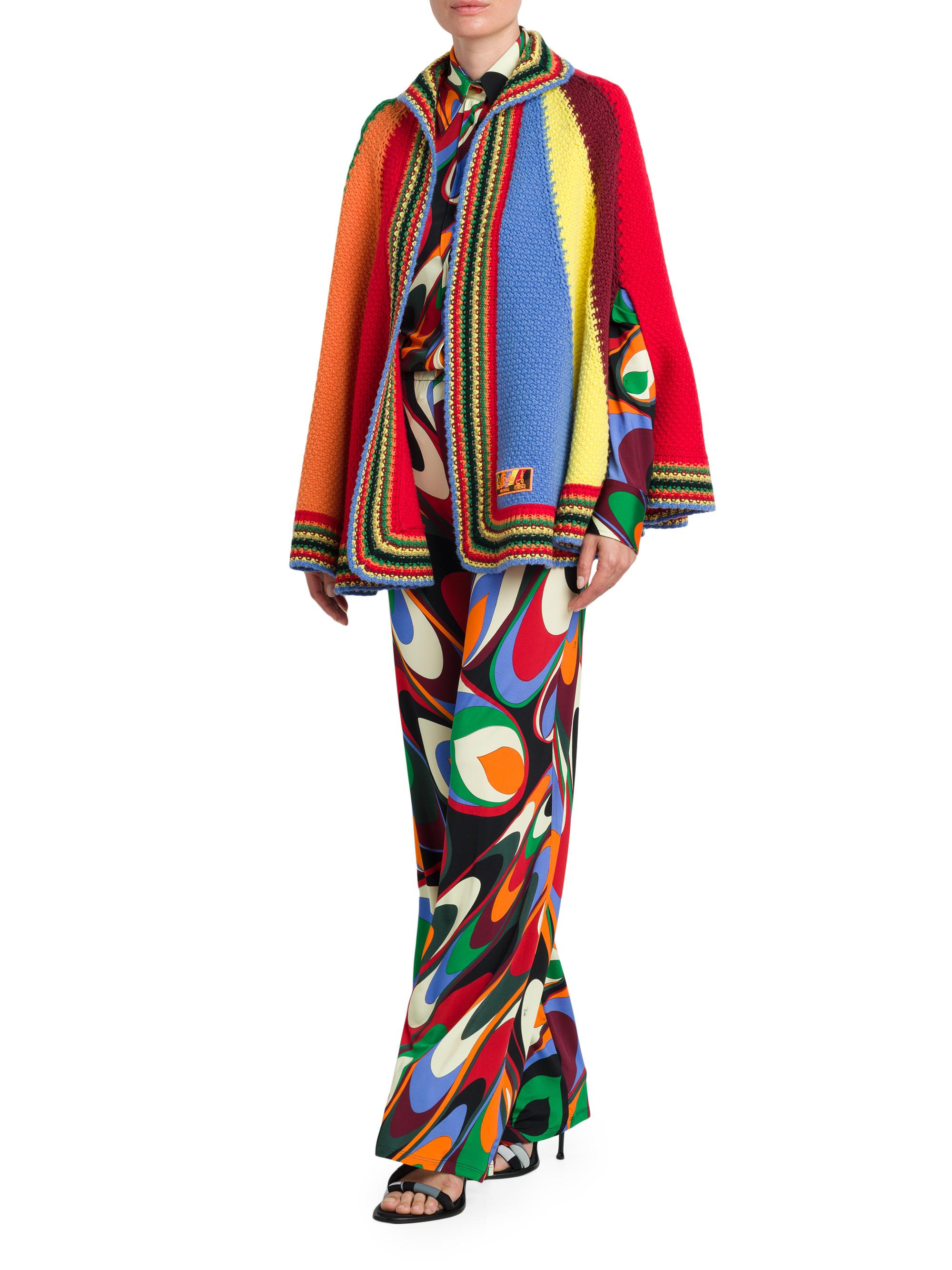 Pucci Striped Knit Wool Cape | Saks Fifth Avenue
