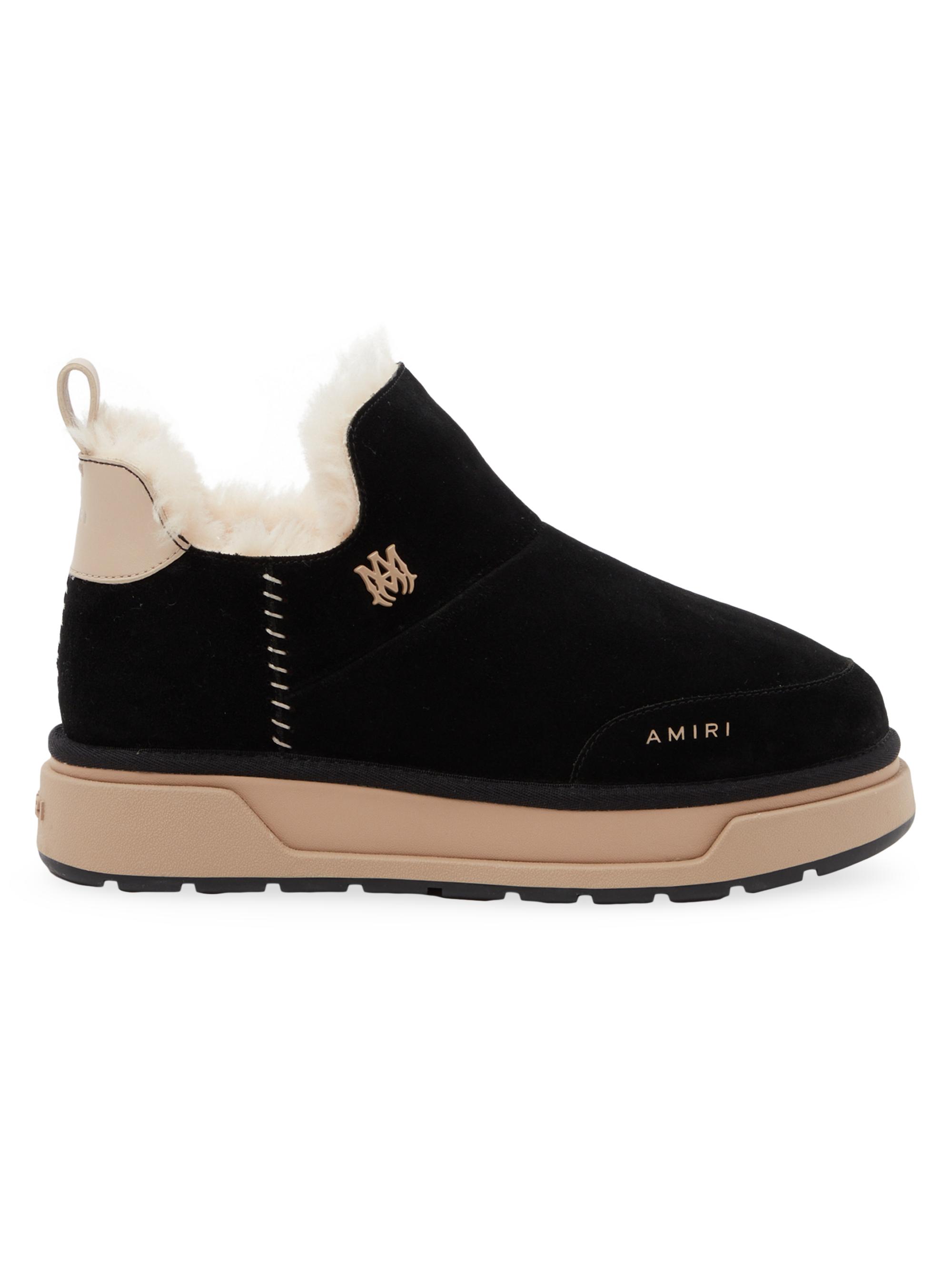 Amiri Women's Malibu Shearling-Lined Suede Boots - Black