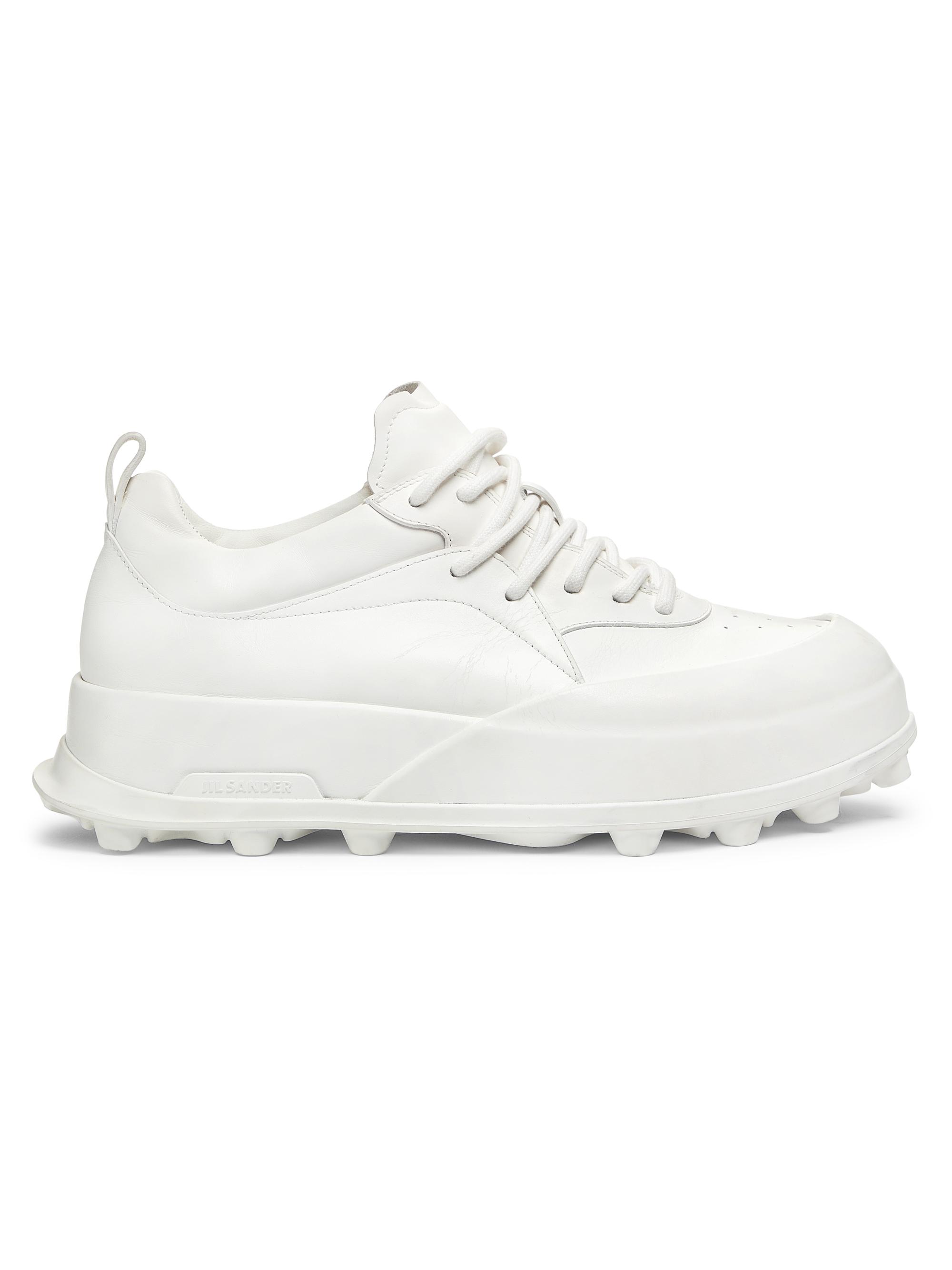Jil Sander Men's Orb Leather Sneakers - Porcelain