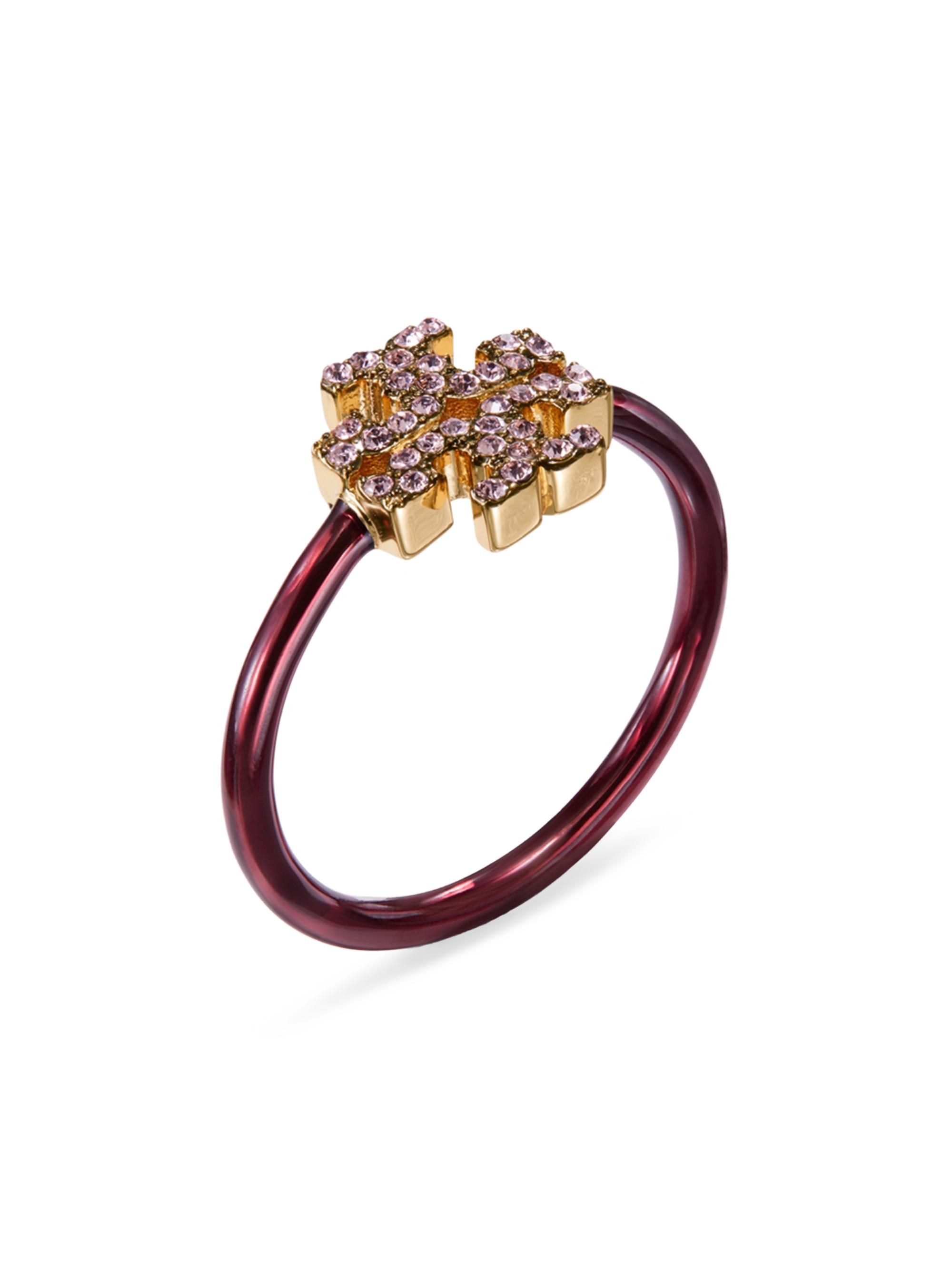 Tory burch gold/ freesia ring size 6 brand new comes with dust bag Tory Burch Miller 18K-Gold-Plated Logo Ring | Saks Fifth Avenue main image 4