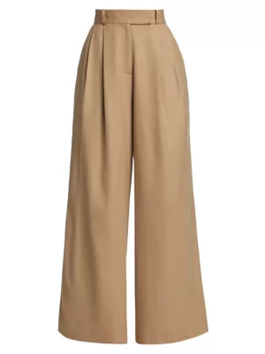 Shop Barneys New York Pleated Wool Wide-Leg Pants | Saks Fifth Avenue