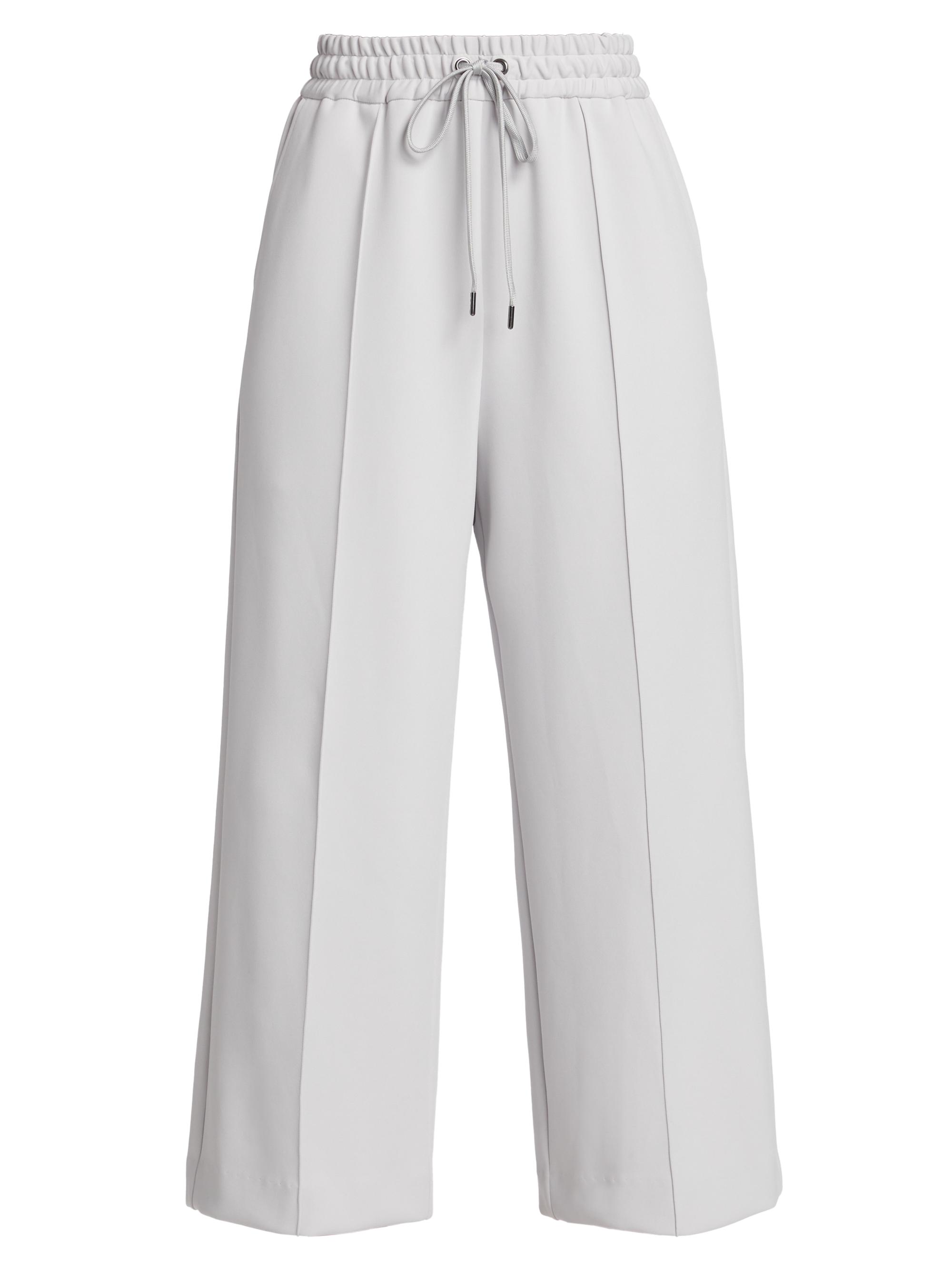 Barneys New York Women's Cropped Scuba Drawstring Pants - Light Grey