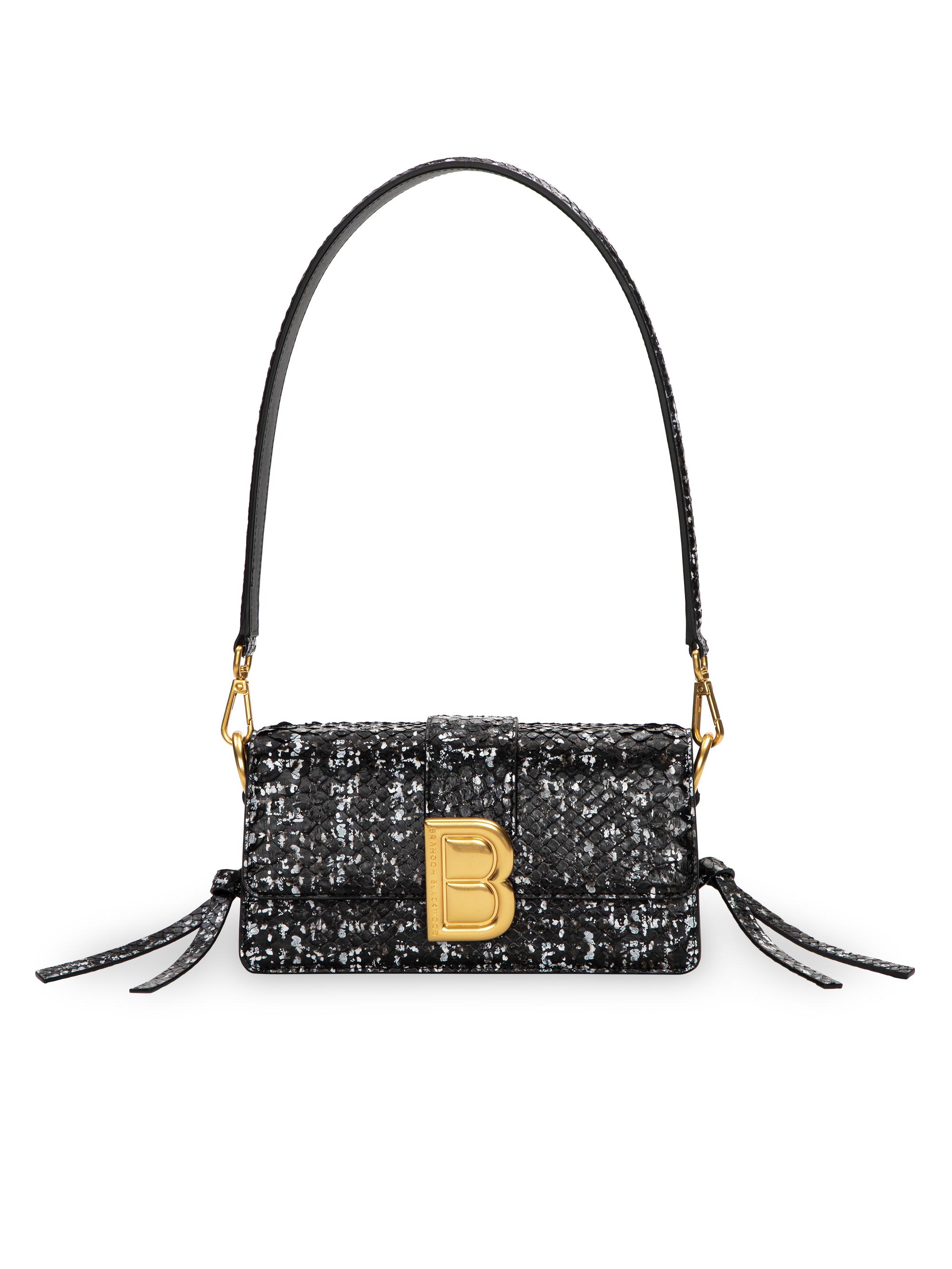Brandon Blackwood Women's  Nia Python Shoulder Bag - Black