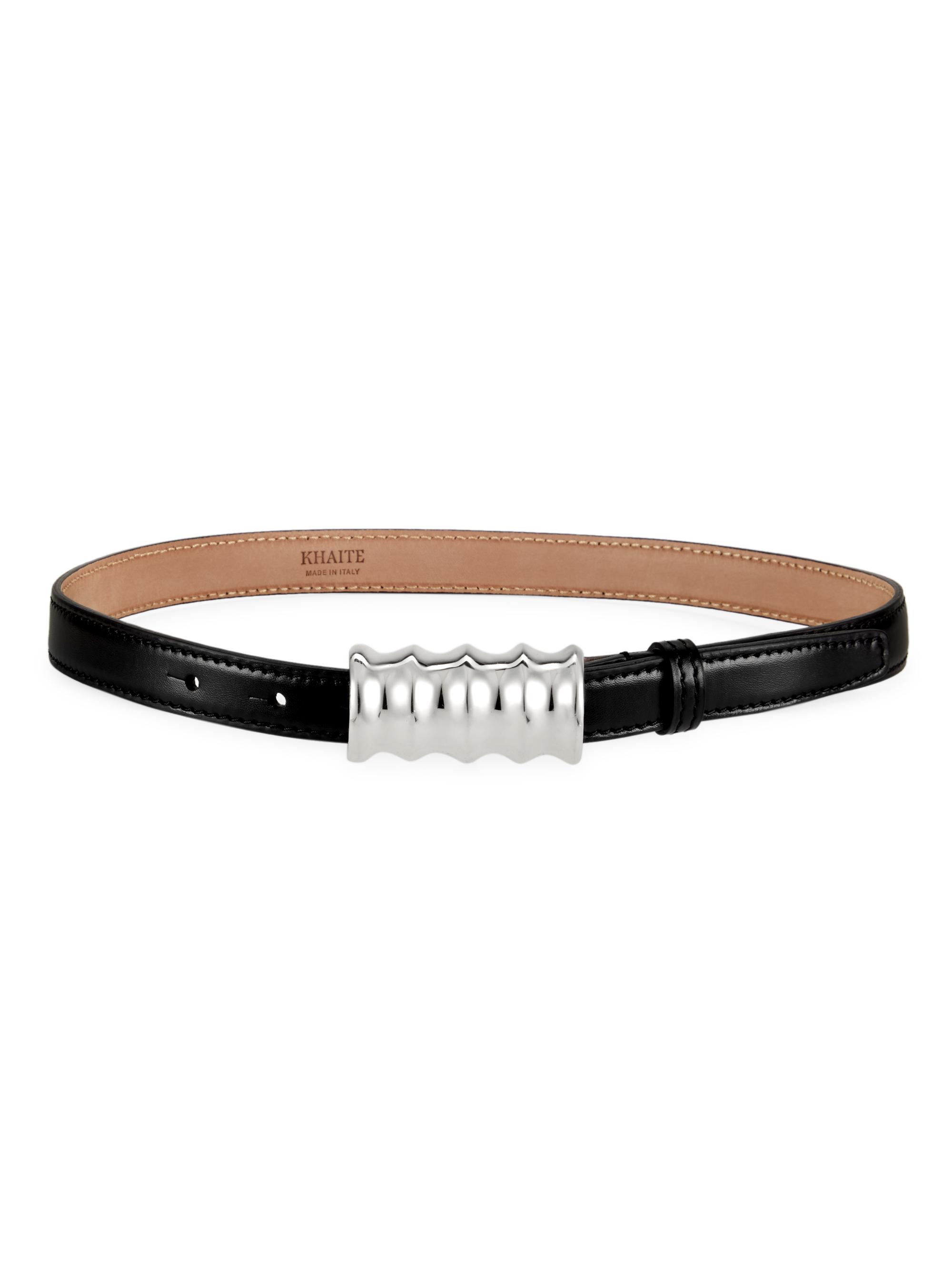 Khaite Women's The Small Julius Leather Belt - Black