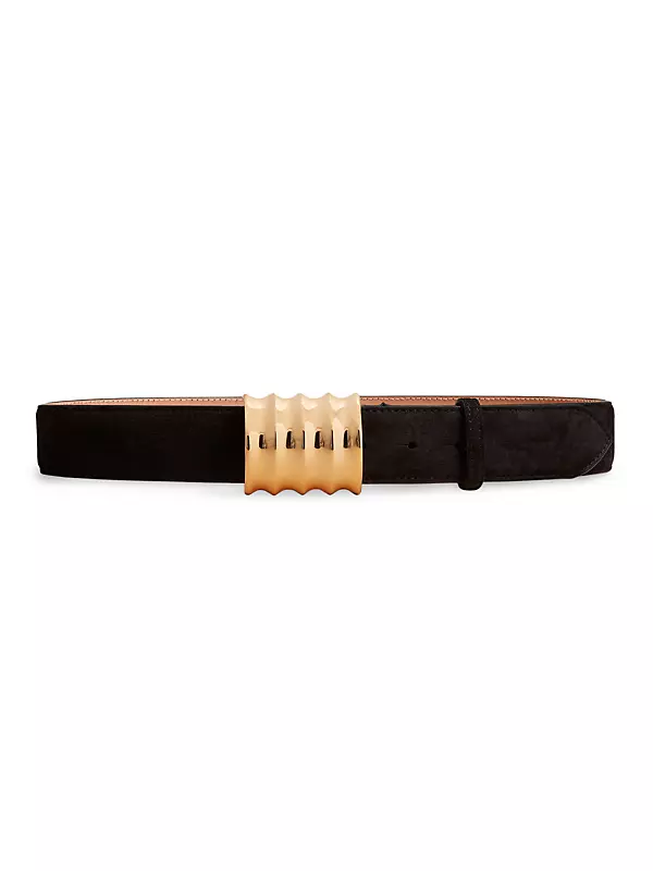Saks Fifth Avenue Patent Leather Belt in Black for Men