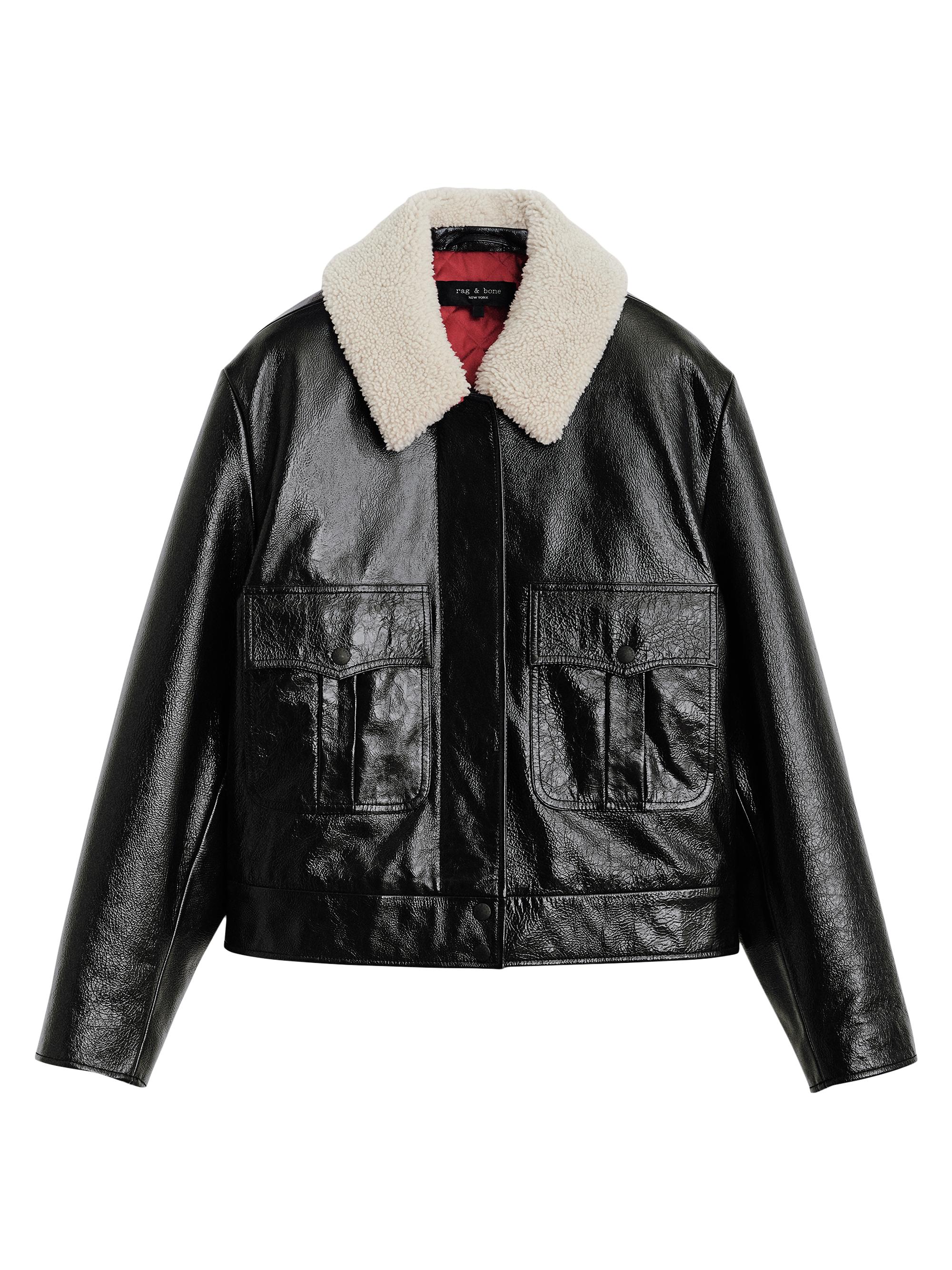 rag&born レザージャケット rag & bone Shearling-Collar Leather Jacket | Saks Fifth Avenue
