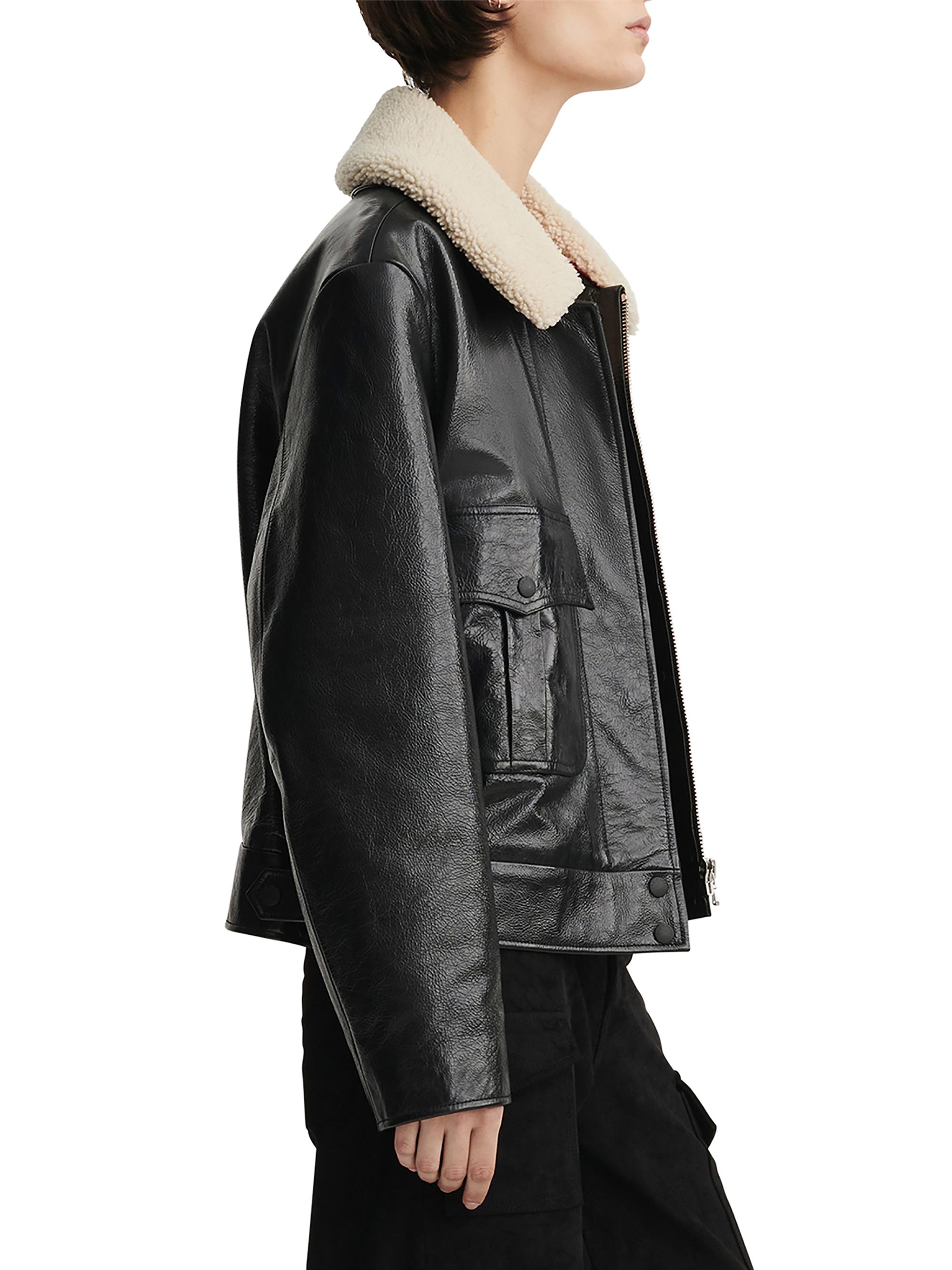 rag & bone Shearling-Collar Leather Jacket | Saks Fifth Avenue