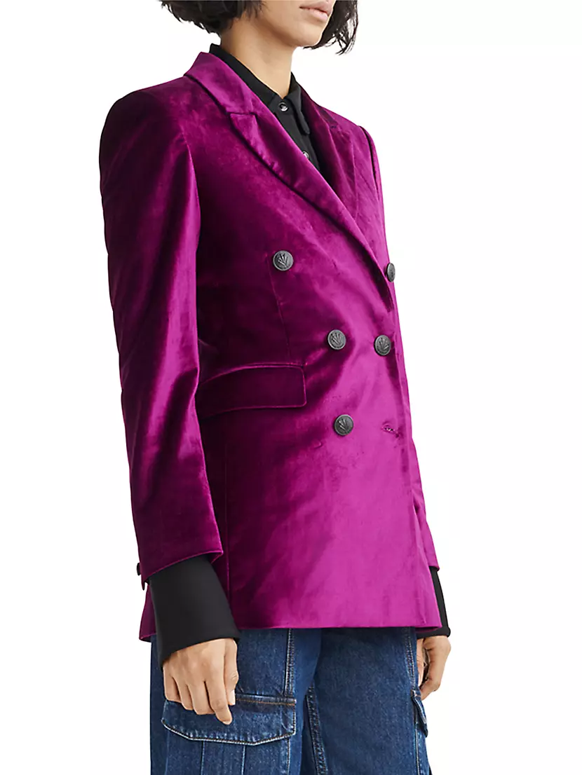 RAG & BONE Razor floral-print cotton-blend velvet blazer