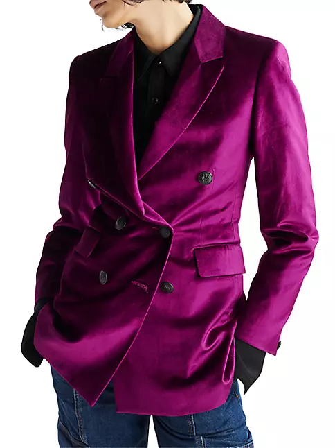 RAG & BONE Razor floral-print cotton-blend velvet blazer
