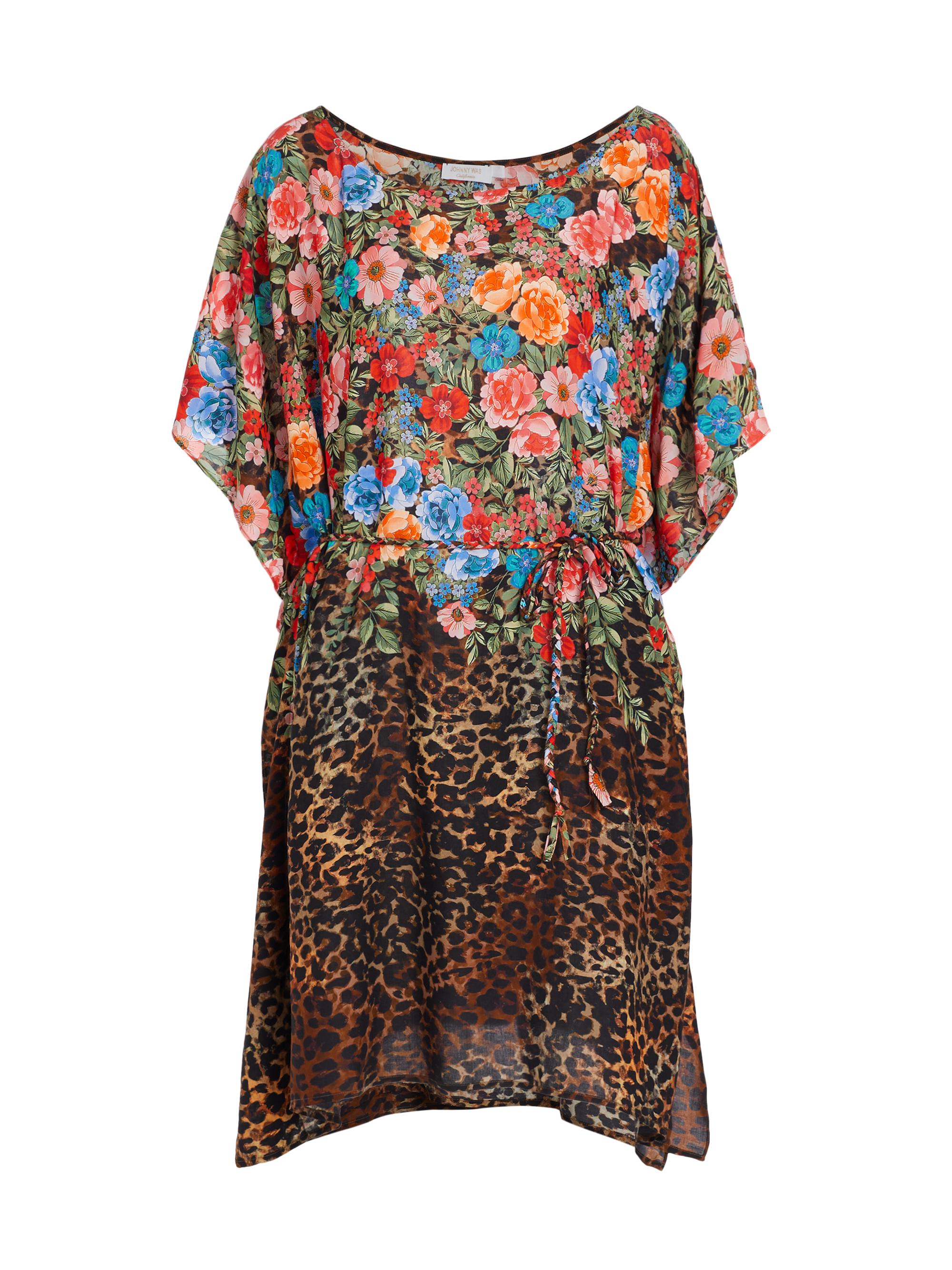 Johnny Was Women's Belted Floral & Cheetah-Print Coverup