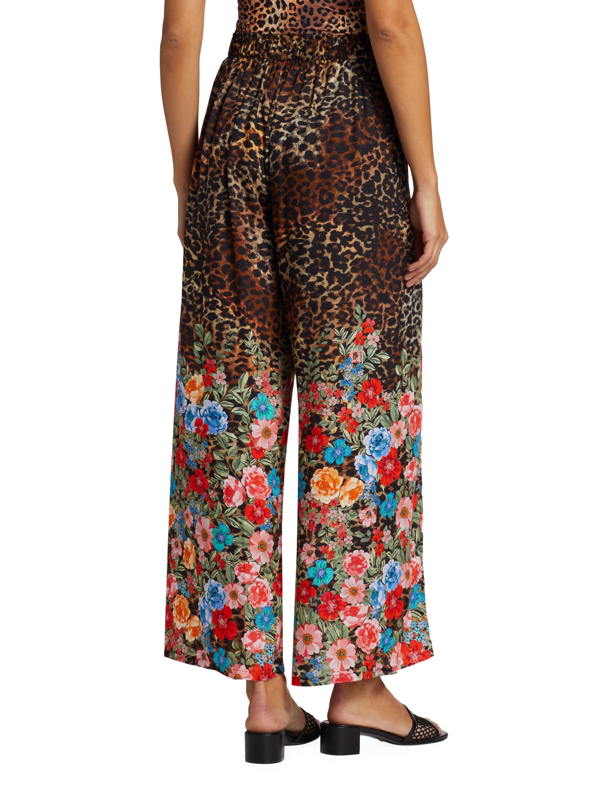 Johnny Was Cheetah & Floral-Print Wrap Pants | Saks Fifth Avenue