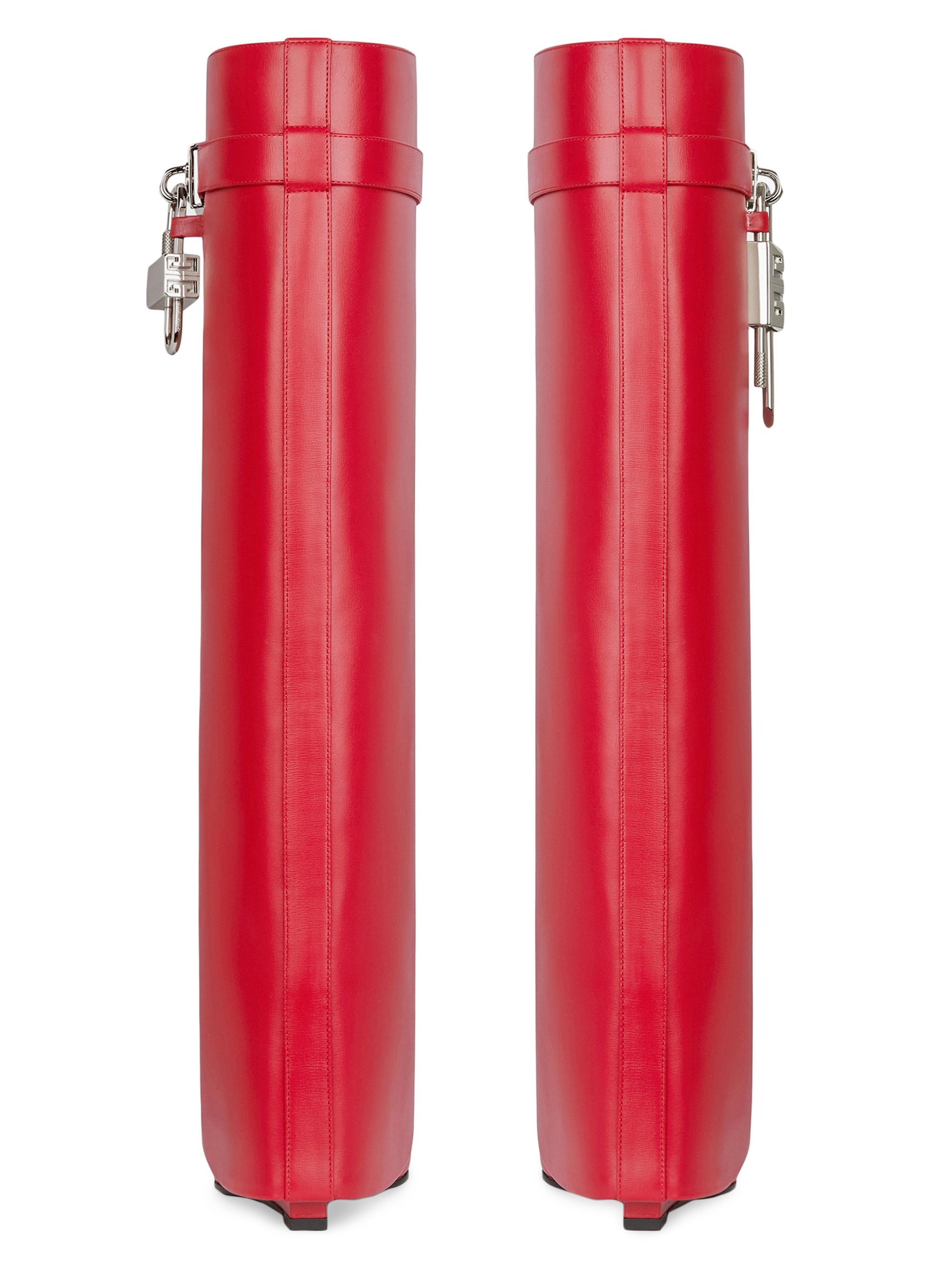 Givenchy Shark Lock Boots Wide Fit In Leather | Saks Fifth