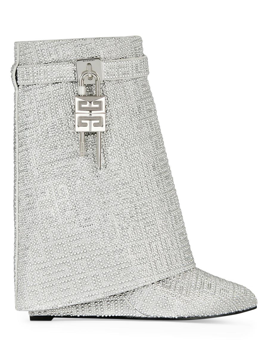 Givenchy Shark Lock Ankle Boots In Satin With 4G Studs And
