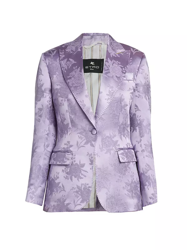 Shop Etro Satin & Floral Jacquard Blazer | Saks Fifth Avenue