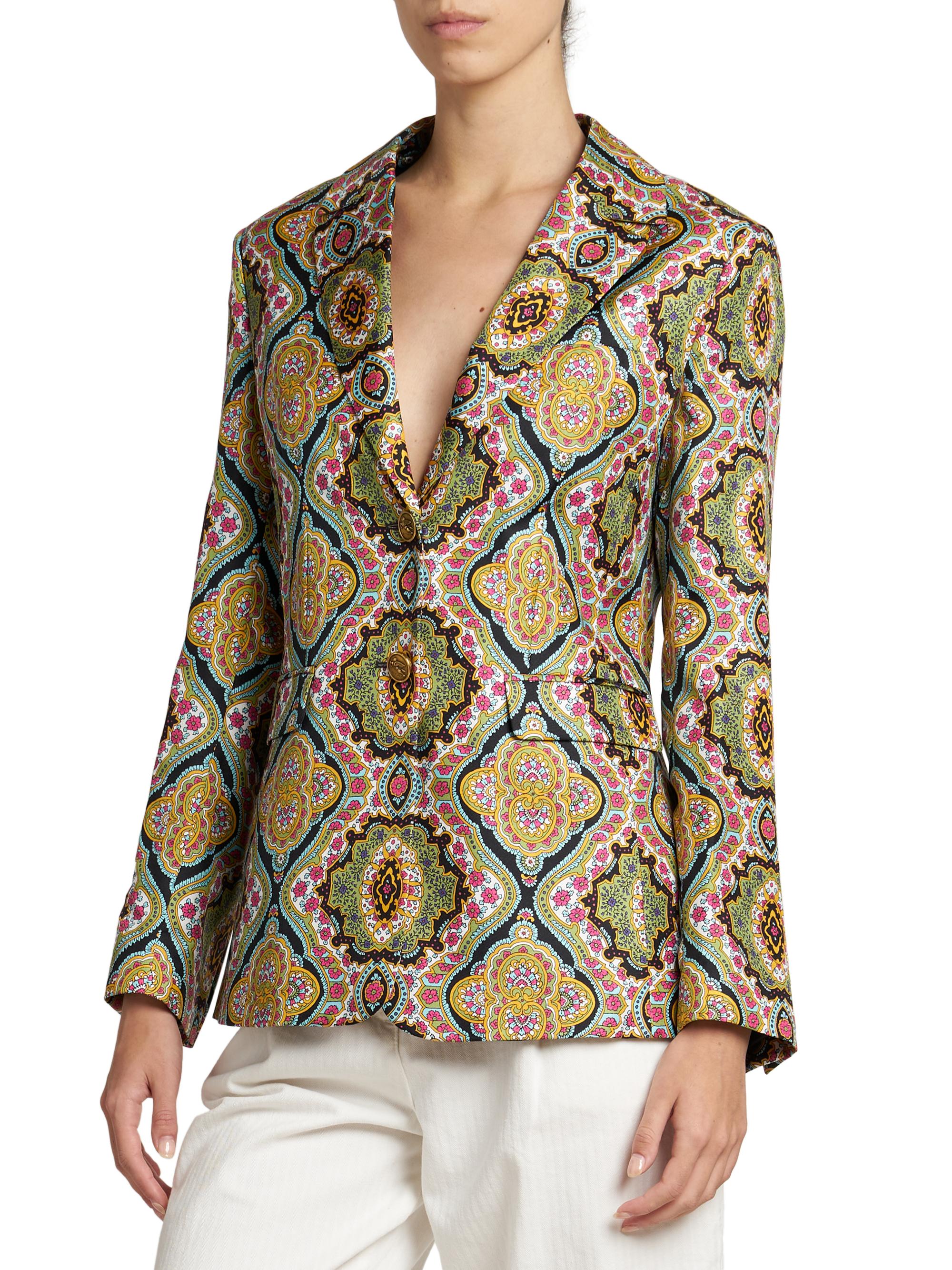 ETRO jacquard single-breasted jacket - Yellow