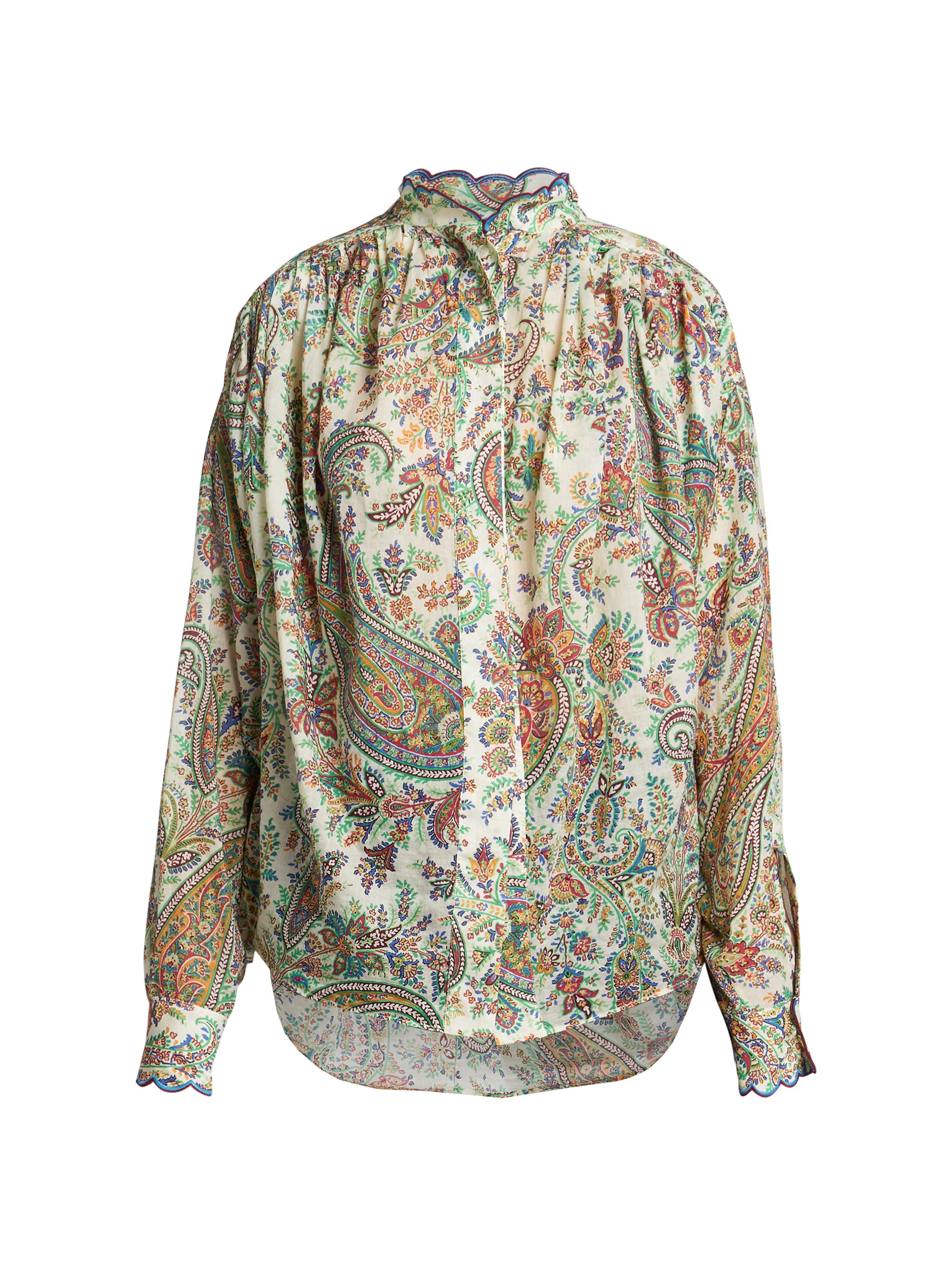 Etro Women's Summer Solstice Paisley Cotton Blouse - Print Floral White